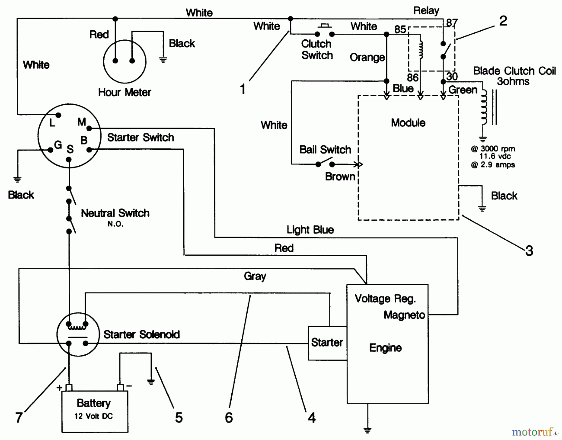 Toro Neu Mowers, Drive Unit Only 30185 - Toro Mid-Size Proline Hydro Traction Unit, 14 hp, 1991 (10000001-19999999) ELECTRIC SCHEMATIC