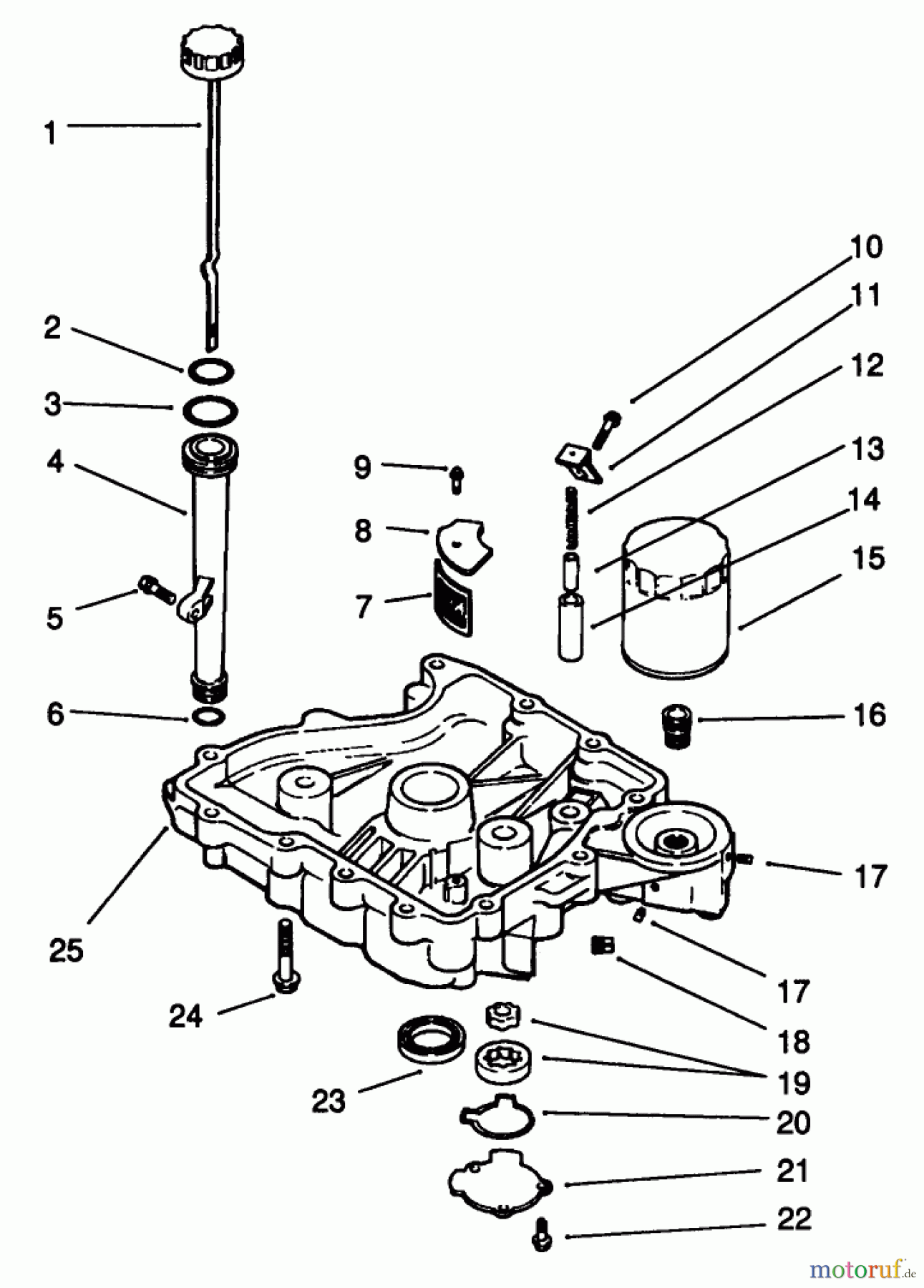 Toro Neu Mowers, Drive Unit Only 30185 - Toro Mid-Size Proline Hydro Traction Unit, 14 hp, 1991 (10000001-19999999) OIL PAN/LUBRICATION-ENGINE KOHLER MODEL NO. CV14 S-1429