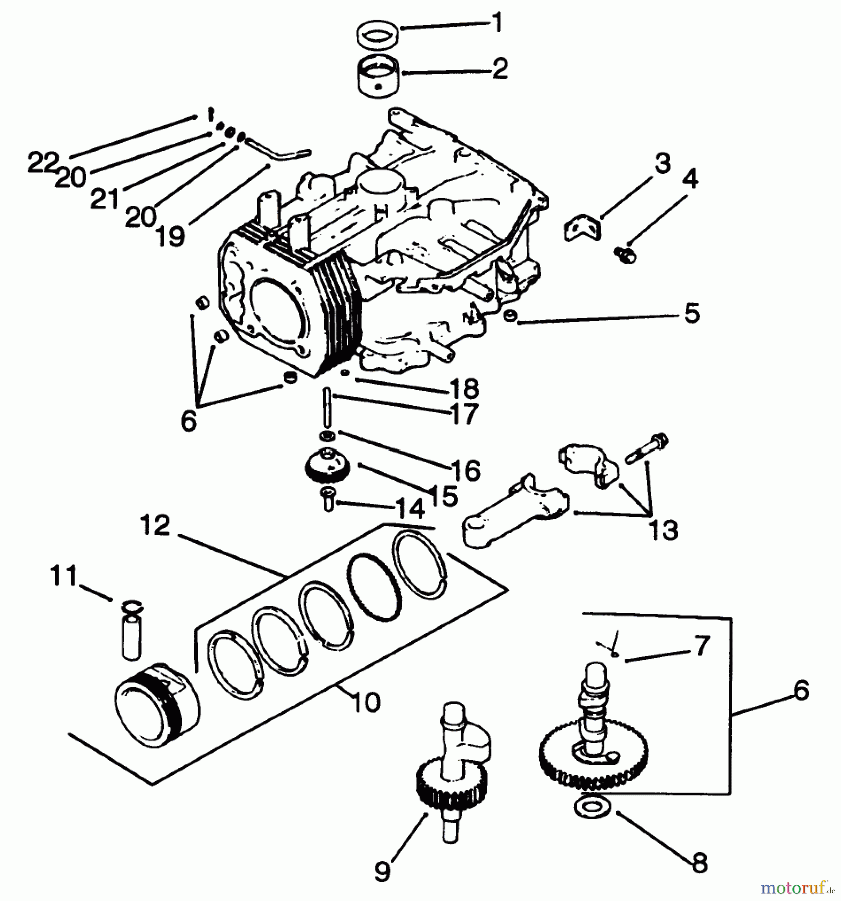 Toro Neu Mowers, Drive Unit Only 30185 - Toro Mid-Size Proline Hydro Traction Unit, 14 hp, 1992 (20000001-29999999) CRANKCASE-ENGINE KOHLER MODEL NO. CV14 S-1429