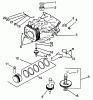 Toro 30185 - Mid-Size Proline Hydro Traction Unit, 14 hp, 1992 (20000001-29999999) Ersatzteile CRANKCASE-ENGINE KOHLER MODEL NO. CV14 S-1429