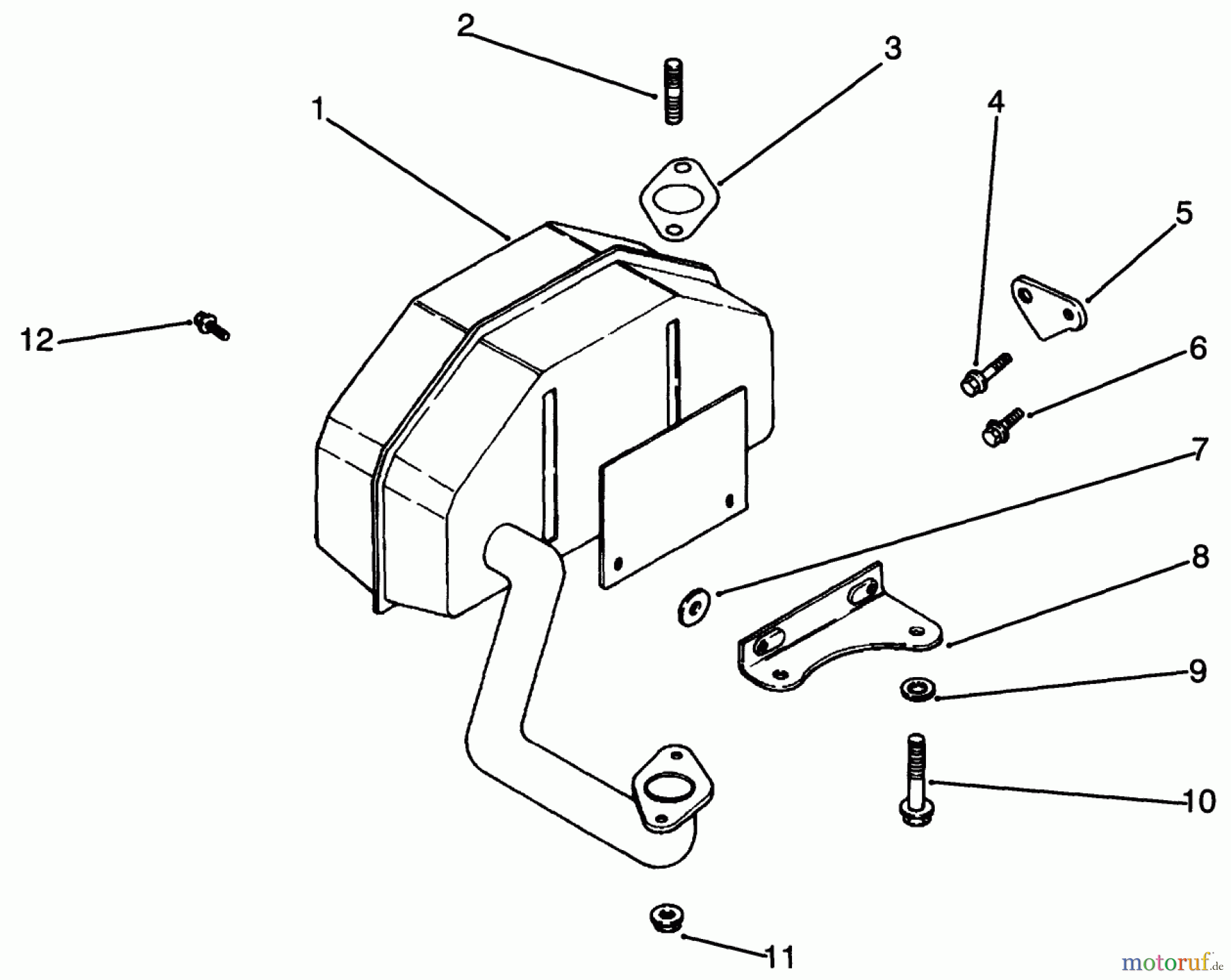 Toro Neu Mowers, Drive Unit Only 30185 - Toro Mid-Size Proline Hydro Traction Unit, 14 hp, 1994 (49000001-49999999) EXHAUST-ENGINE KOHLER MODEL NO. CV14 S-1429