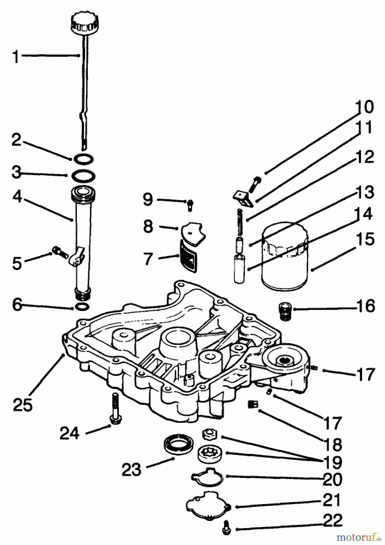 Toro Neu Mowers, Drive Unit Only 30185 - Toro Mid-Size Proline Hydro Traction Unit, 14 hp, 1994 (49000001-49999999) OIL PAN/LUBRICATION-ENGINE KOHLER MODEL NO. CV14 S-1429