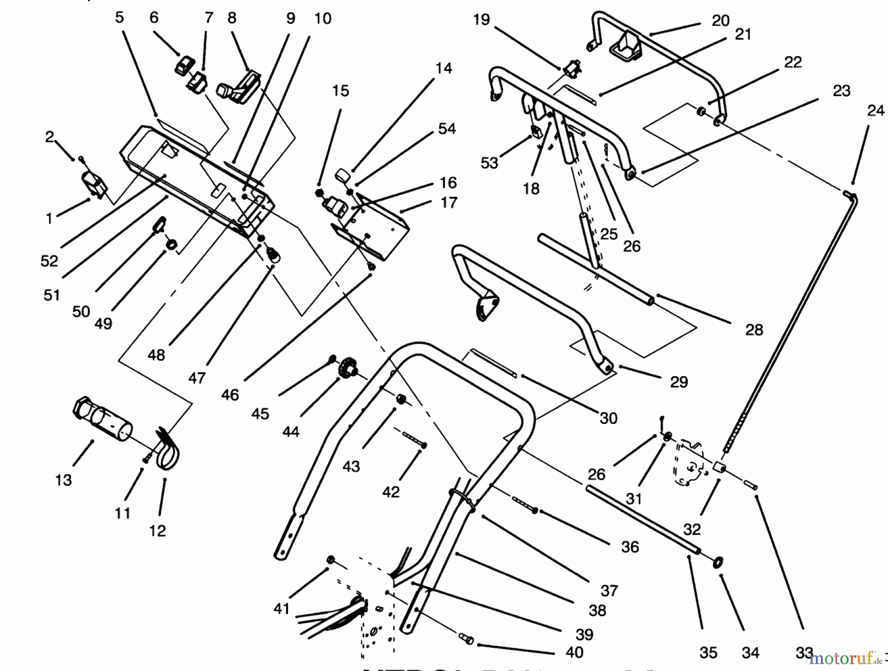  Toro Neu Mowers, Drive Unit Only 30186 - Toro Mid-Size Proline Hydro Traction Unit, 14 hp, 1995 (590001-599999) HANDLE/CONTROL PANEL ASSEMBLY