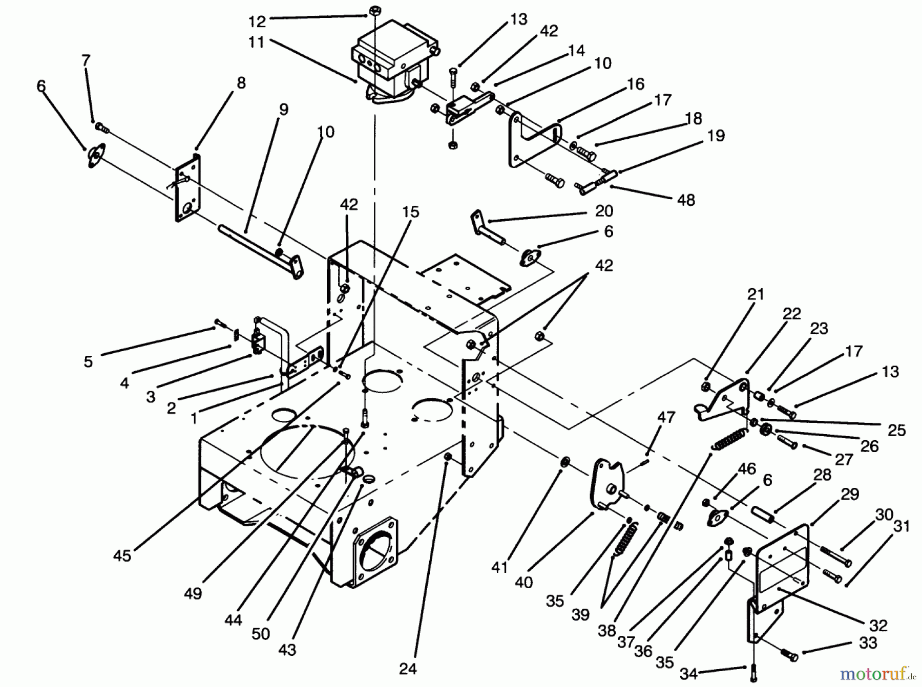  Toro Neu Mowers, Drive Unit Only 30186 - Toro Mid-Size Proline Hydro Traction Unit, 14 hp, 1995 (590001-599999) HYDRAULIC PUMP & LINKAGE ASSEMBLY