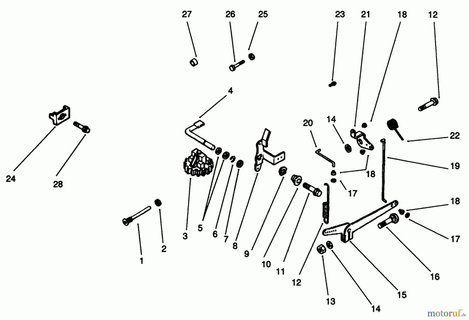 Toro Neu Mowers, Drive Unit Only 30190 - Toro Mid-Size Proline Hydro Traction Unit, 18 hp, 1991 (10000001-19999999) GOVERNOR-KOHLER ENGINE MODEL NO. MV18S-TYPE 58543
