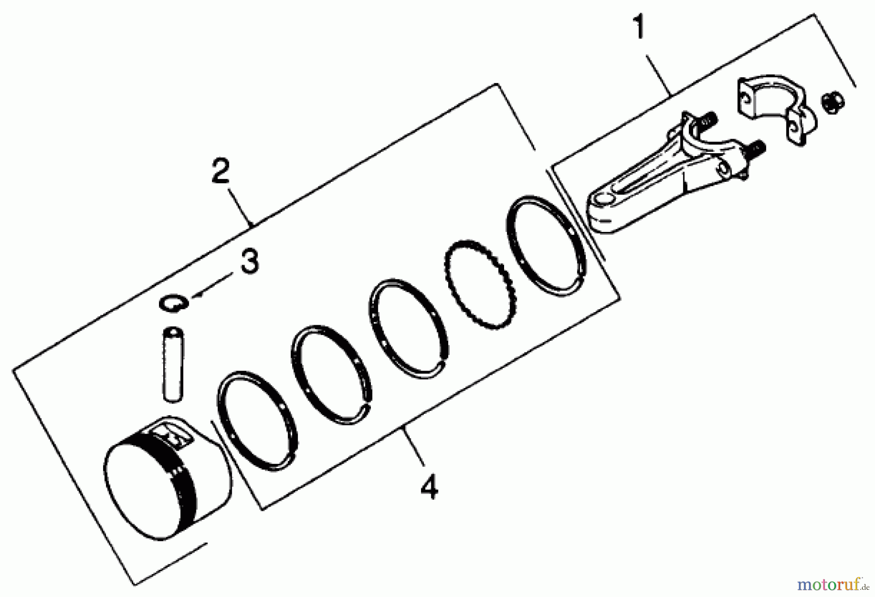 Toro Neu Mowers, Drive Unit Only 30190 - Toro Mid-Size Proline Hydro Traction Unit, 18 hp, 1991 (10000001-19999999) PISTON & ROD-KOHLER ENGINE MODEL NO. MV18S-TYPE 58543