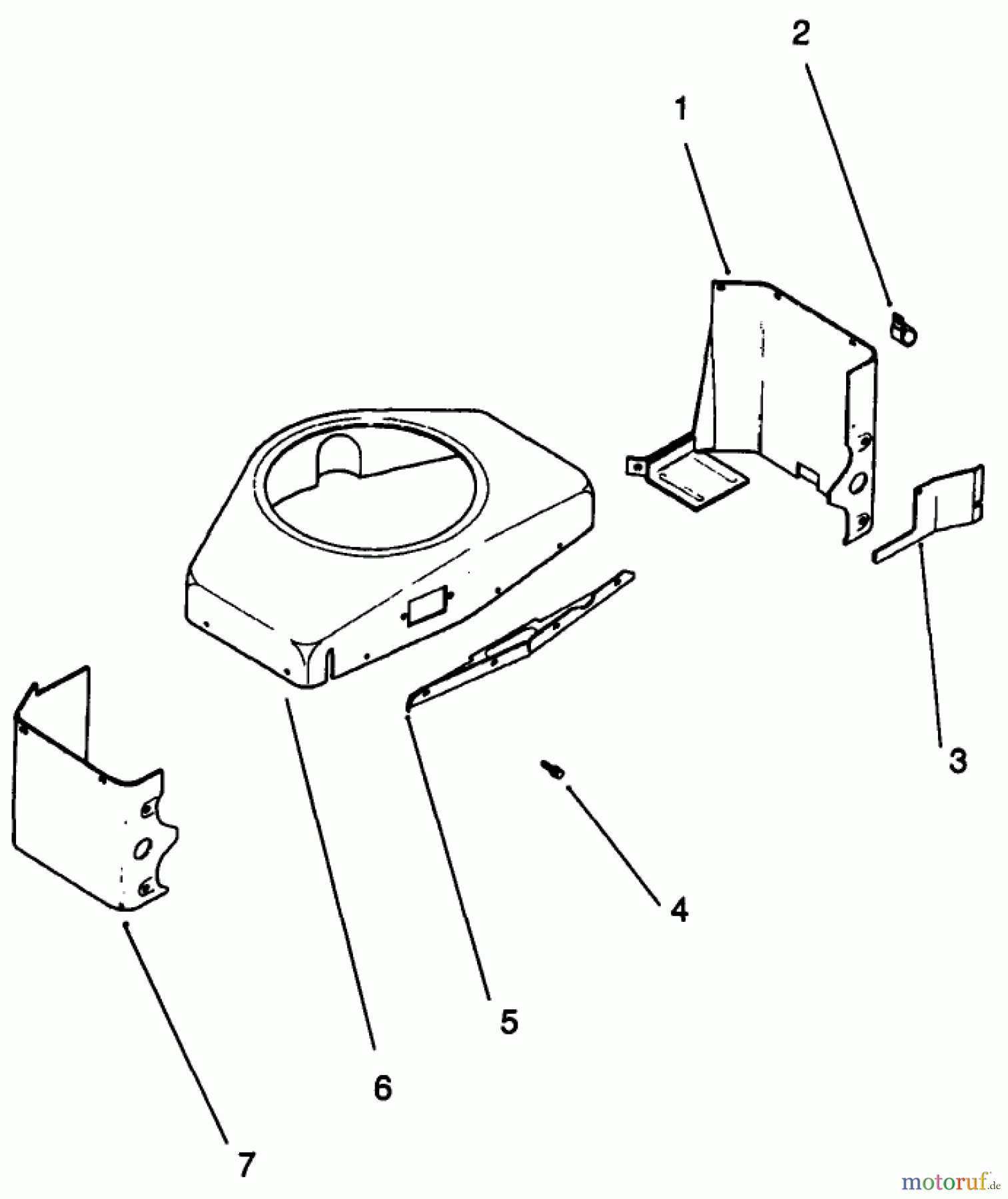 Toro Neu Mowers, Drive Unit Only 30190 - Toro Mid-Size Proline Hydro Traction Unit, 18 hp, 1993 (39000001-39999999) BAFFLE & SHROUD-ENGINE MODEL NO. MV18S-TYPE 58543