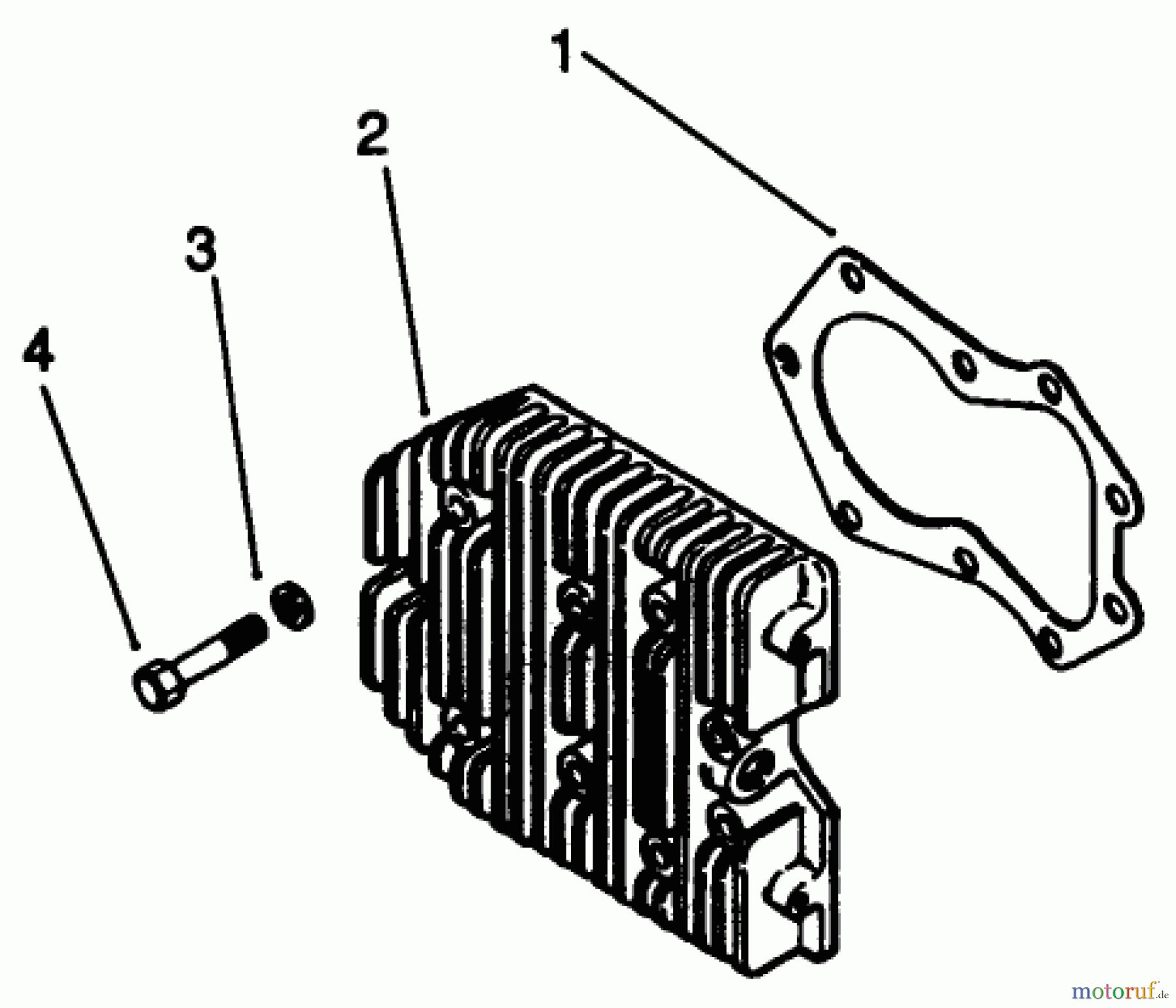 Toro Neu Mowers, Drive Unit Only 30190 - Toro Mid-Size Proline Hydro Traction Unit, 18 hp, 1994 (49000001-49999999) CYLINDER HEAD-ENGINE MODEL NO. MV18S-TYPE 58543