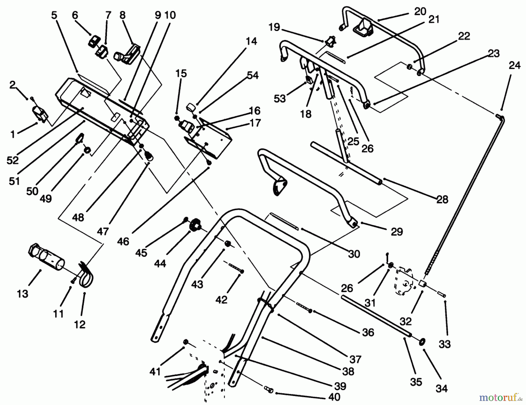  Toro Neu Mowers, Drive Unit Only 30190 - Toro Mid-Size Proline Hydro Traction Unit, 18 hp, 1992 (20000001-29999999) HANDLE/CONTROL PANEL ASSEMBLY