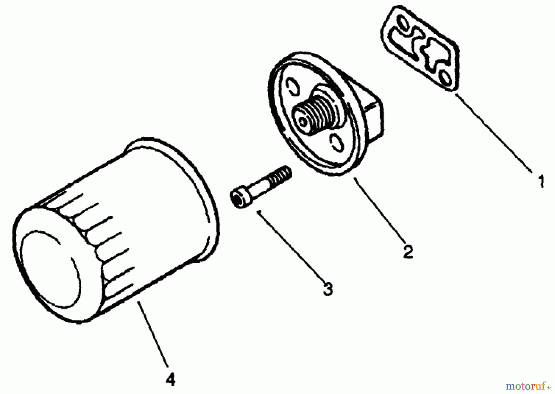 Toro Neu Mowers, Drive Unit Only 30190 - Toro Mid-Size Proline Hydro Traction Unit, 18 hp, 1994 (49000001-49999999) OIL FILTER-ENGINE MODEL NO. MV18S-TYPE 58543