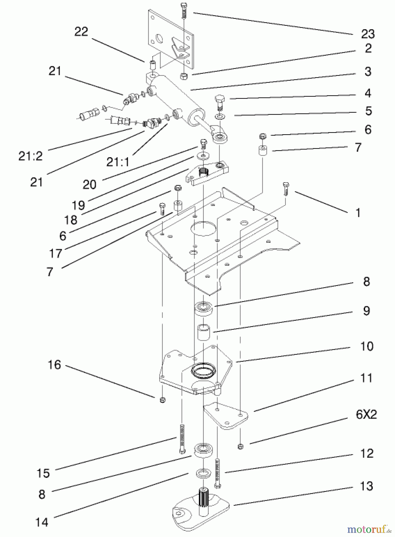  Toro Neu Mowers, Lawn & Garden Tractor Seite 1 73561SEI (522xi) - Toro 522xi Indy Special Edition Garden Tractor, 2000 (200000001-200999999) LOWER POWER STEERING ASSEMBLY