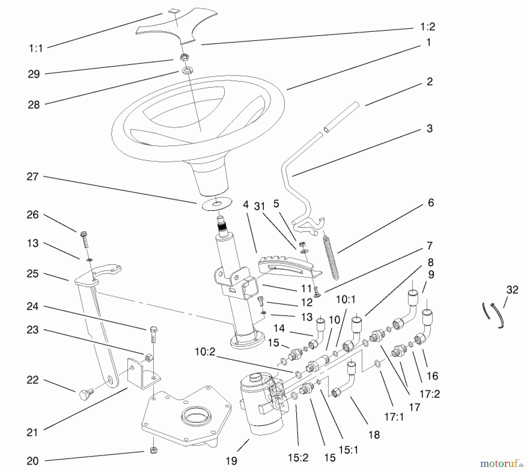 Toro Neu Accessories, Mower 104-4671 - Toro Sales Kit, 522xi Indy Special Edition Garden Tractor POWER STEERING AND TILT ASSEMBLY