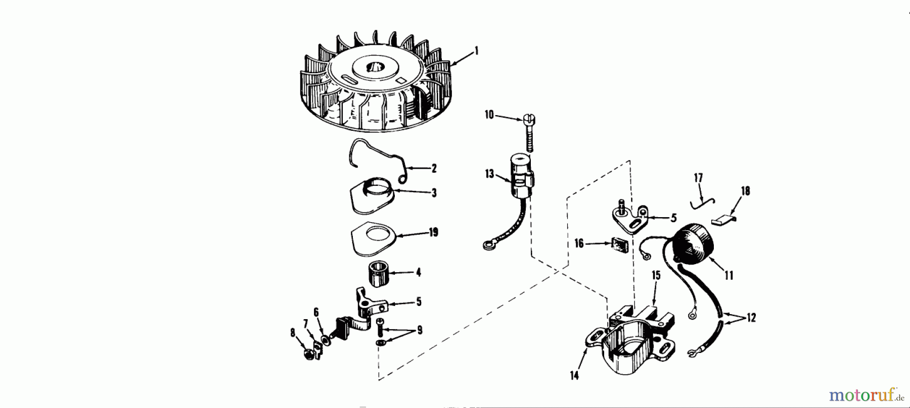  Toro Neu Mowers, Drive Unit Only 40114 - Toro Power Handle, 1970 (0000001-0999999) MAGNETO NO. 610690A