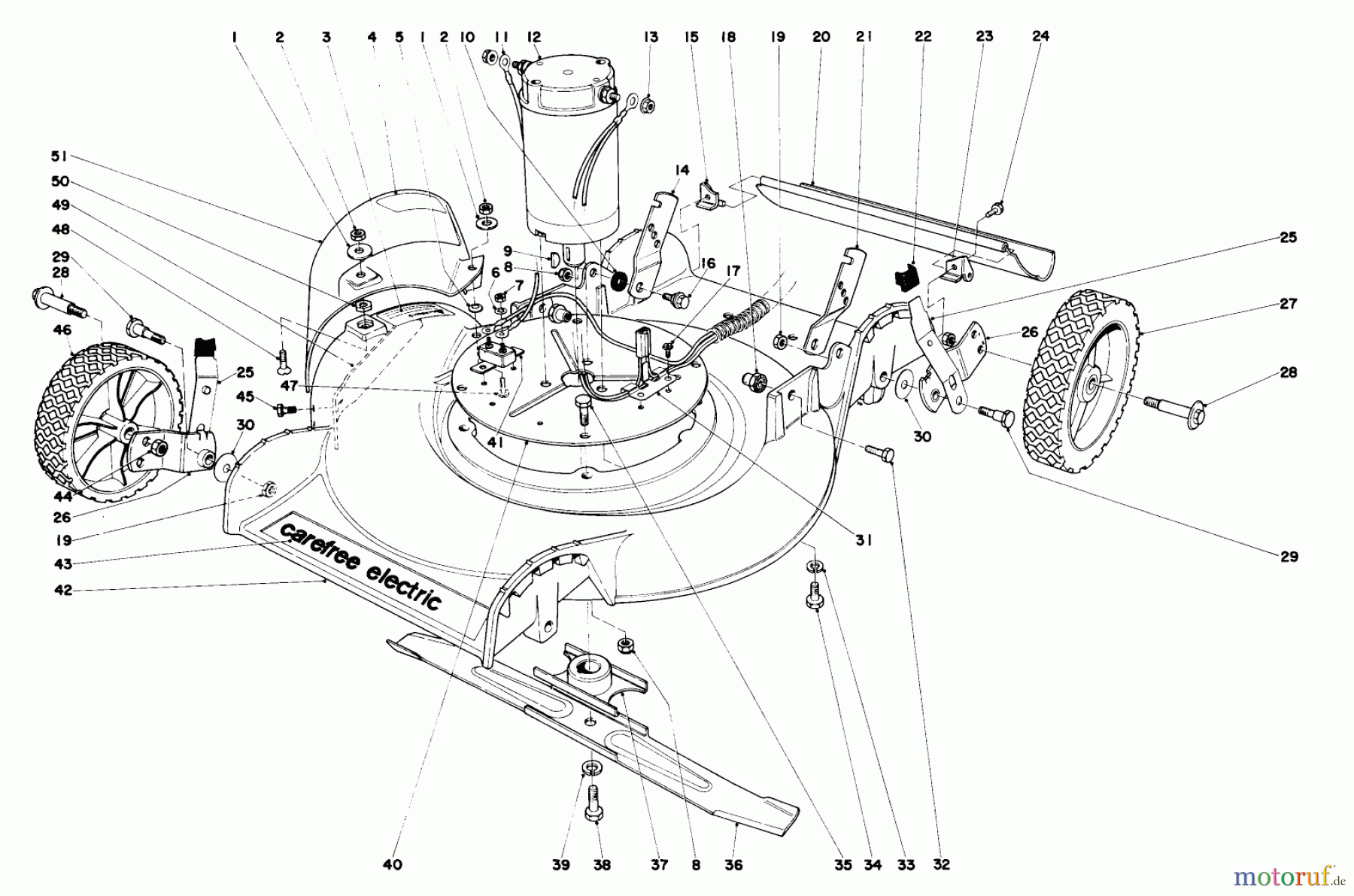 Toro Neu Mowers, Electric 17002 - Toro Electric Lawnmower, 1975 (5000446-5999999) HOUSING ASSEMBLY