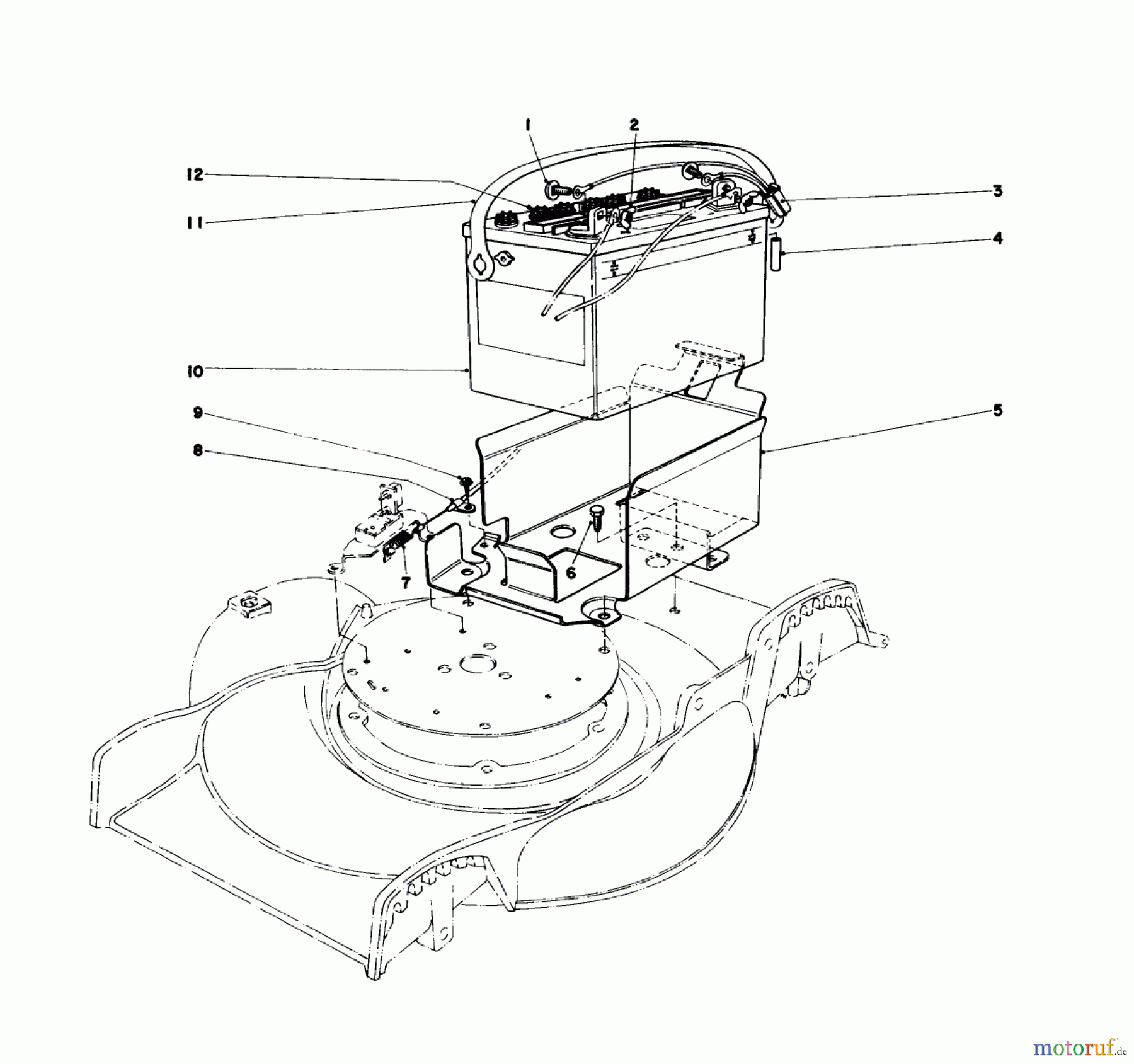 Toro Neu Mowers, Electric 17005 - Toro Electric Lawnmower, 1977 (7000001-7999999) BATTERY ASSEMBLY