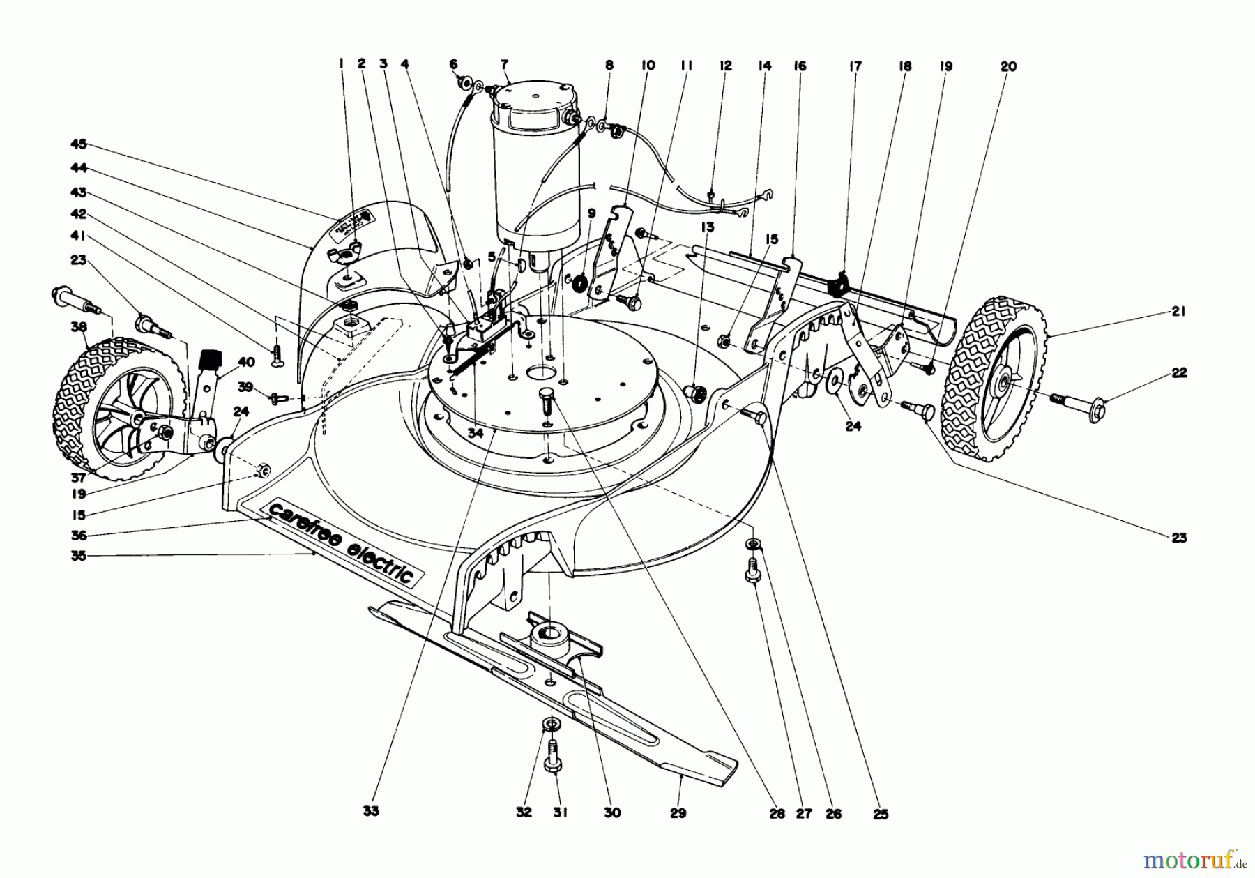 Toro Neu Mowers, Electric 17005 - Toro Electric Lawnmower, 1977 (7000001-7999999) HOUSING ASSEMBLY