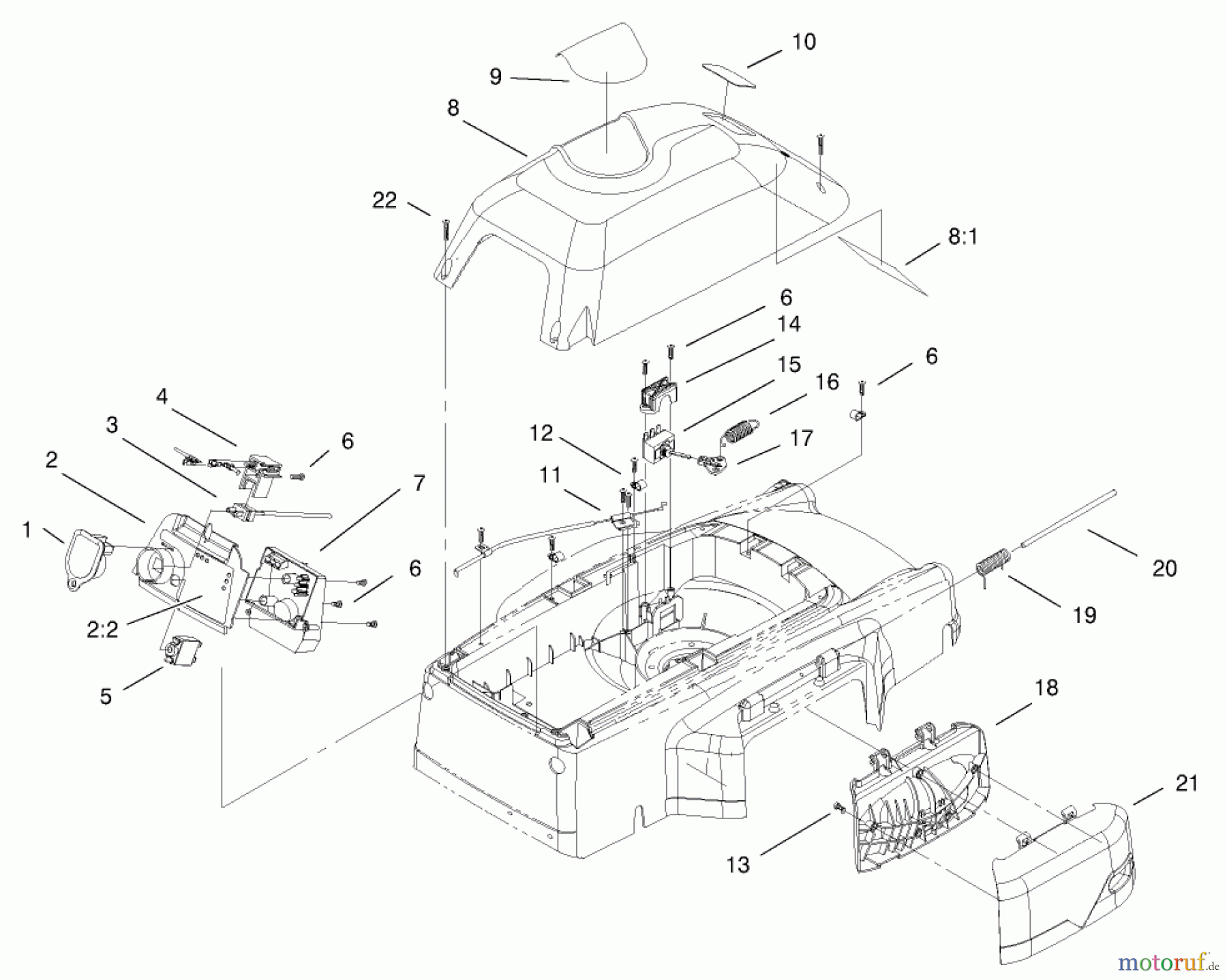  Toro Neu Mowers, Electric 20052 (E24) - Toro Carefree Recycler Electric Mower, E24, 2001 (210000001-210999999) COVER, MULCH PLUG AND PANEL ASSEMBLY