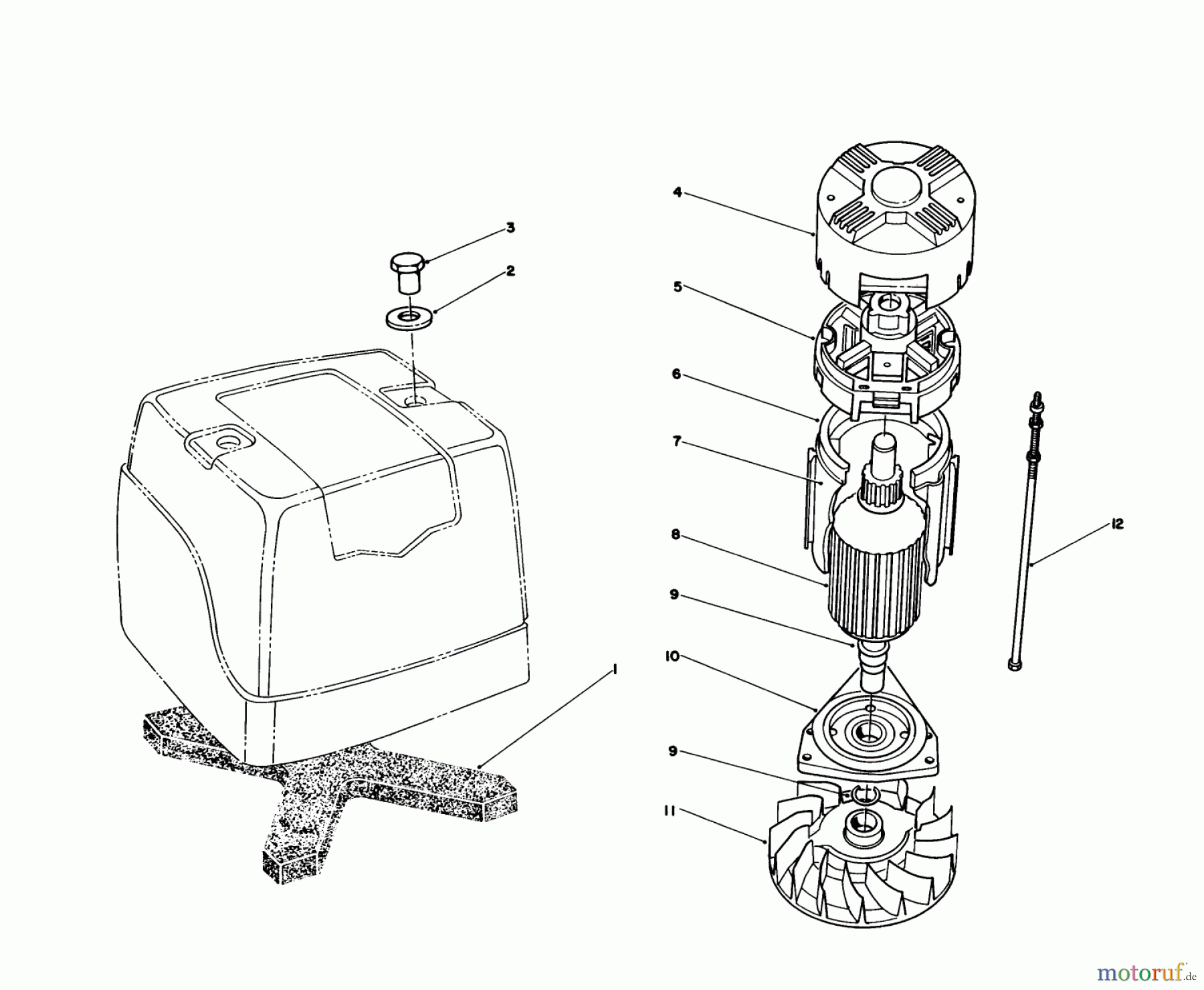 Toro Neu Mowers, Electric 20564 - Toro Electric Lawnmower, 1987 (7000001-7999999) MOTOR BRIGGS & STRATTON MODEL NO. 748001-0334-01