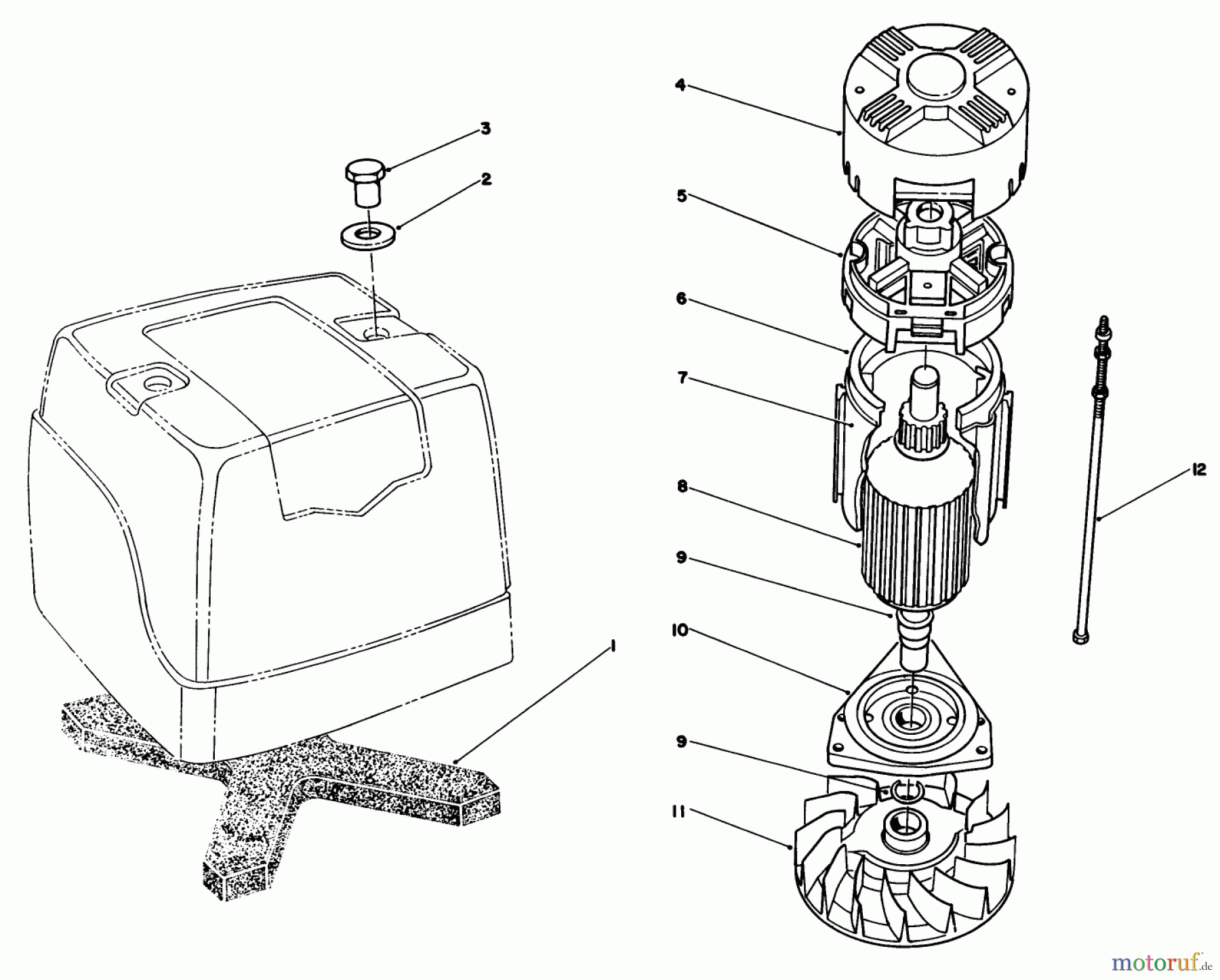 Toro Neu Mowers, Electric 20564 - Toro Electric Lawnmower, 1991 (1000001-1999999) MOTOR BRIGGS & STRATTON MODEL NO 748001-0339-01