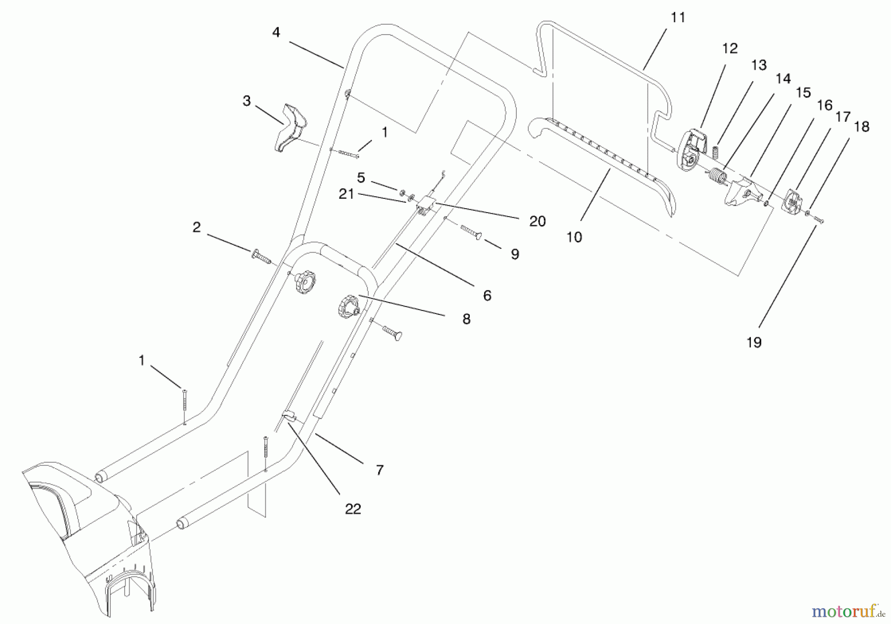 Toro Neu Mowers, Electric 20645 - Toro Carefree Electric WPM, 120 VAC, 1996 (69000001-69999999) HANDLE AND CONTROLS ASSEMBLY