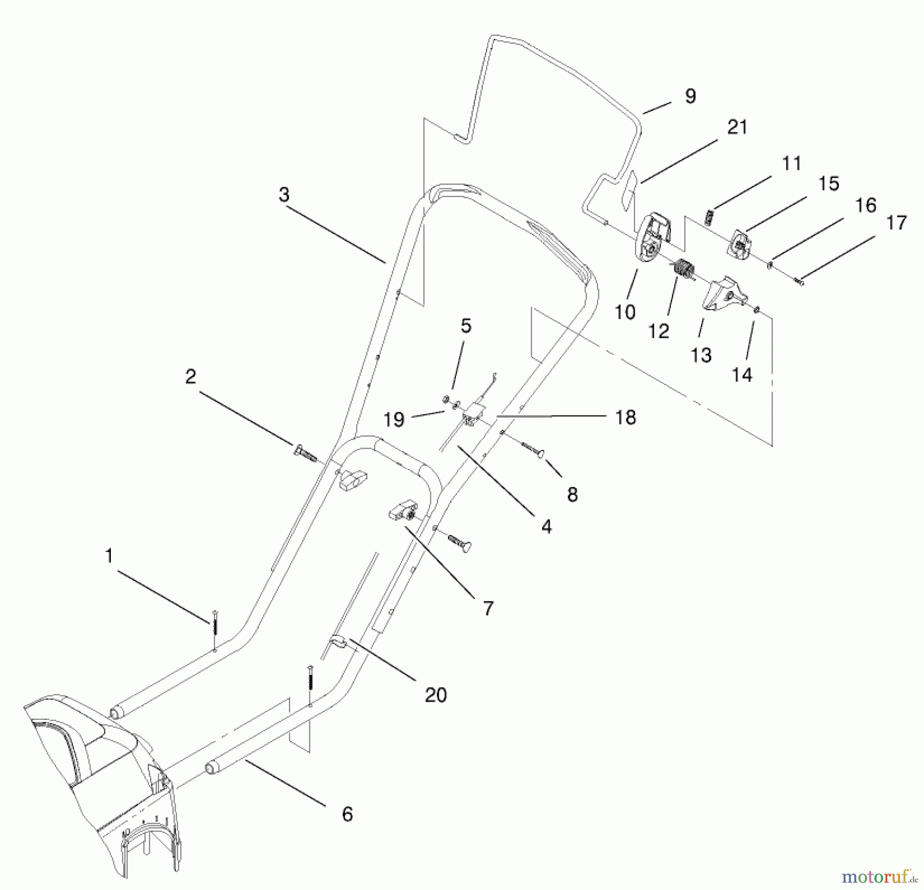 Toro Neu Mowers, Electric 21040 - Toro Carefree Cordless Lawnmower, 24V, 2000 (200000001-200999999) HANDLE AND CONTROLS ASSEMBLY