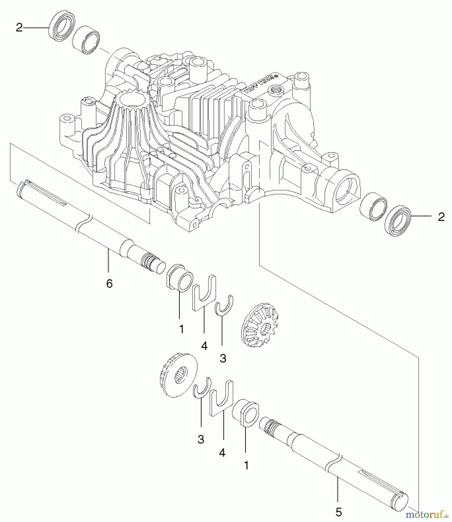 Toro Neu Accessories, Mower 105-1383 - Toro Hydrostatic Transaxle Replacement Kit, 260 Series Yard and Garden Tractors AXLE SHAFT ASSEMBLY