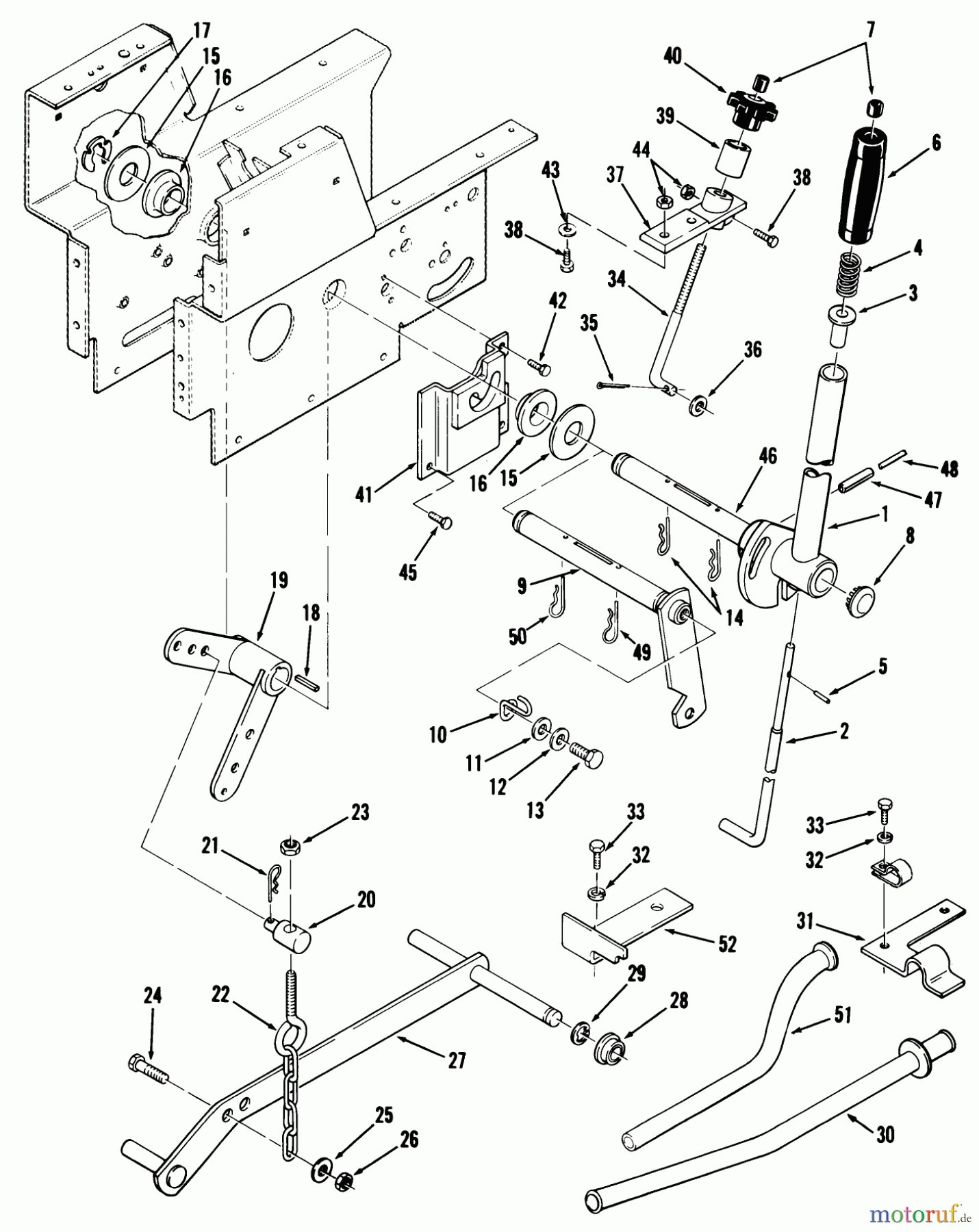 Toro Neu Mowers, Lawn & Garden Tractor Seite 1 01-17KE01 (C-175) - Toro C-175 Twin Automatic Tractor, 1981 LIFT LINKAGE