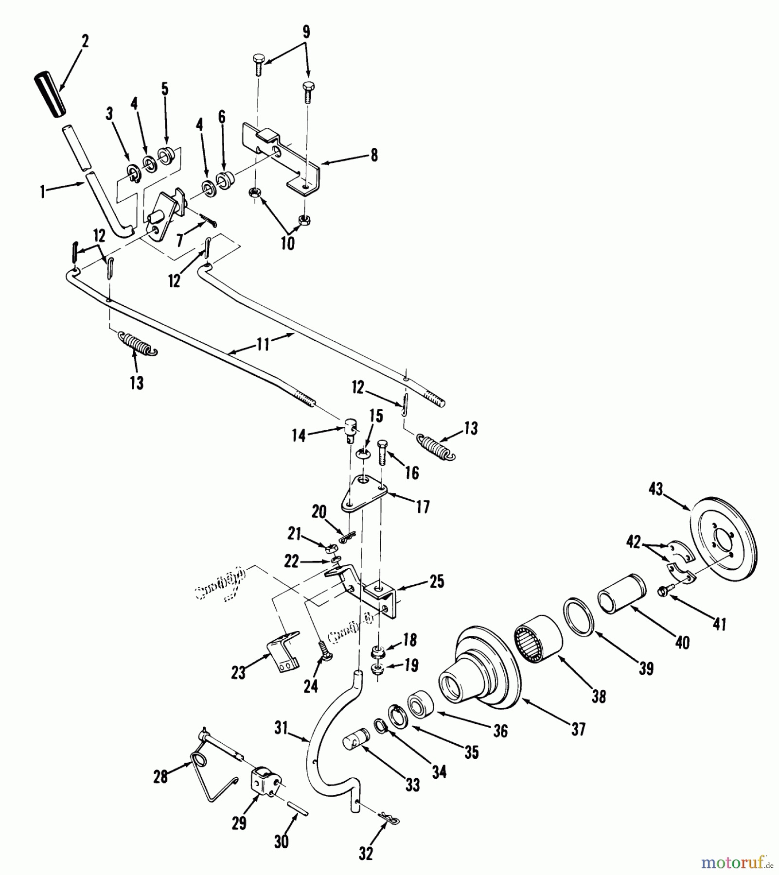 Toro Neu Mowers, Lawn & Garden Tractor Seite 1 01-17KE01 (C-175) - Toro C-175 Twin Automatic Tractor, 1981 PTO CLUTCH AND CONTROL