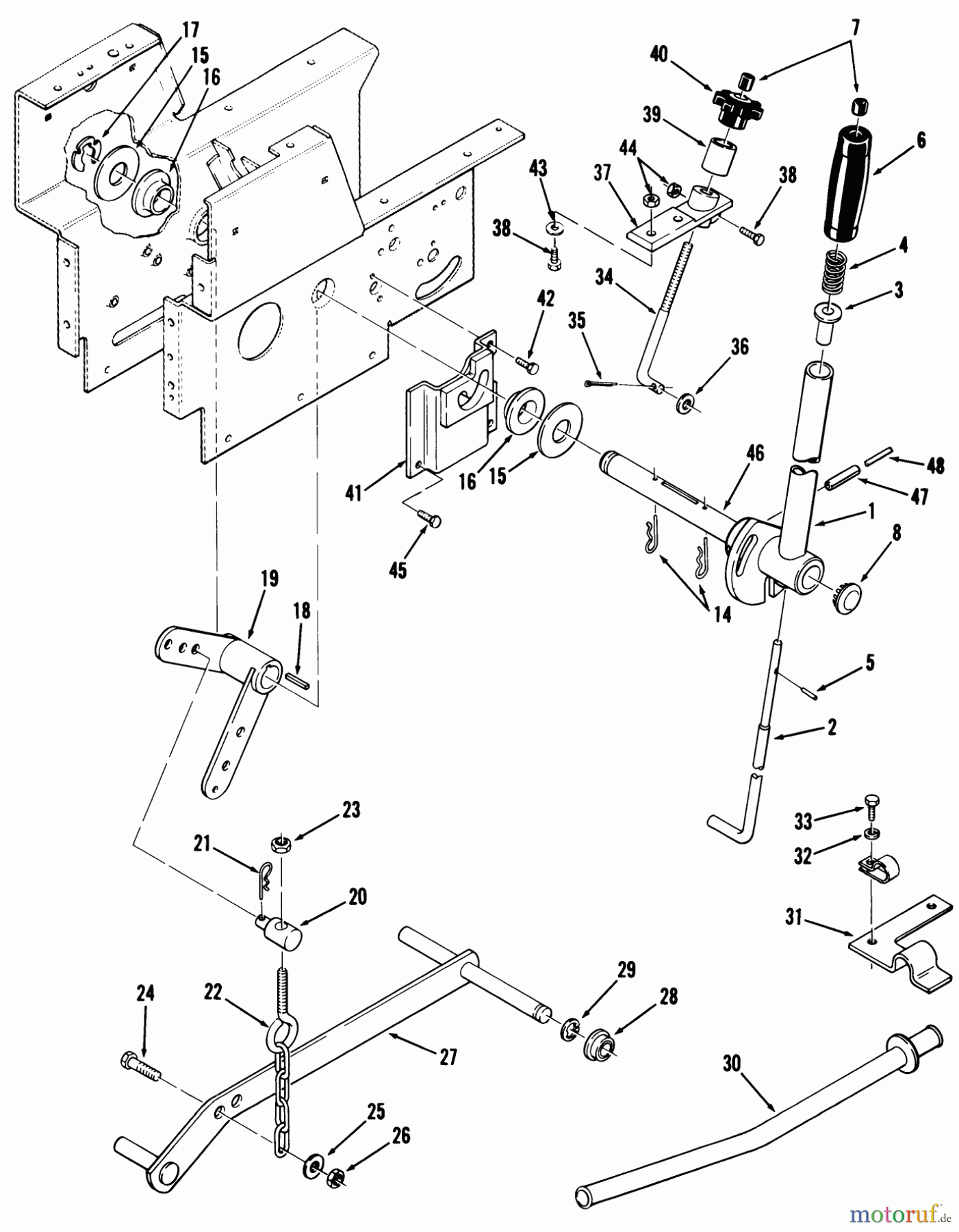 Toro Neu Mowers, Lawn & Garden Tractor Seite 1 01-11B803 (1100) - Toro 1100 Special Tractor, 1980 LIFT LINKAGE