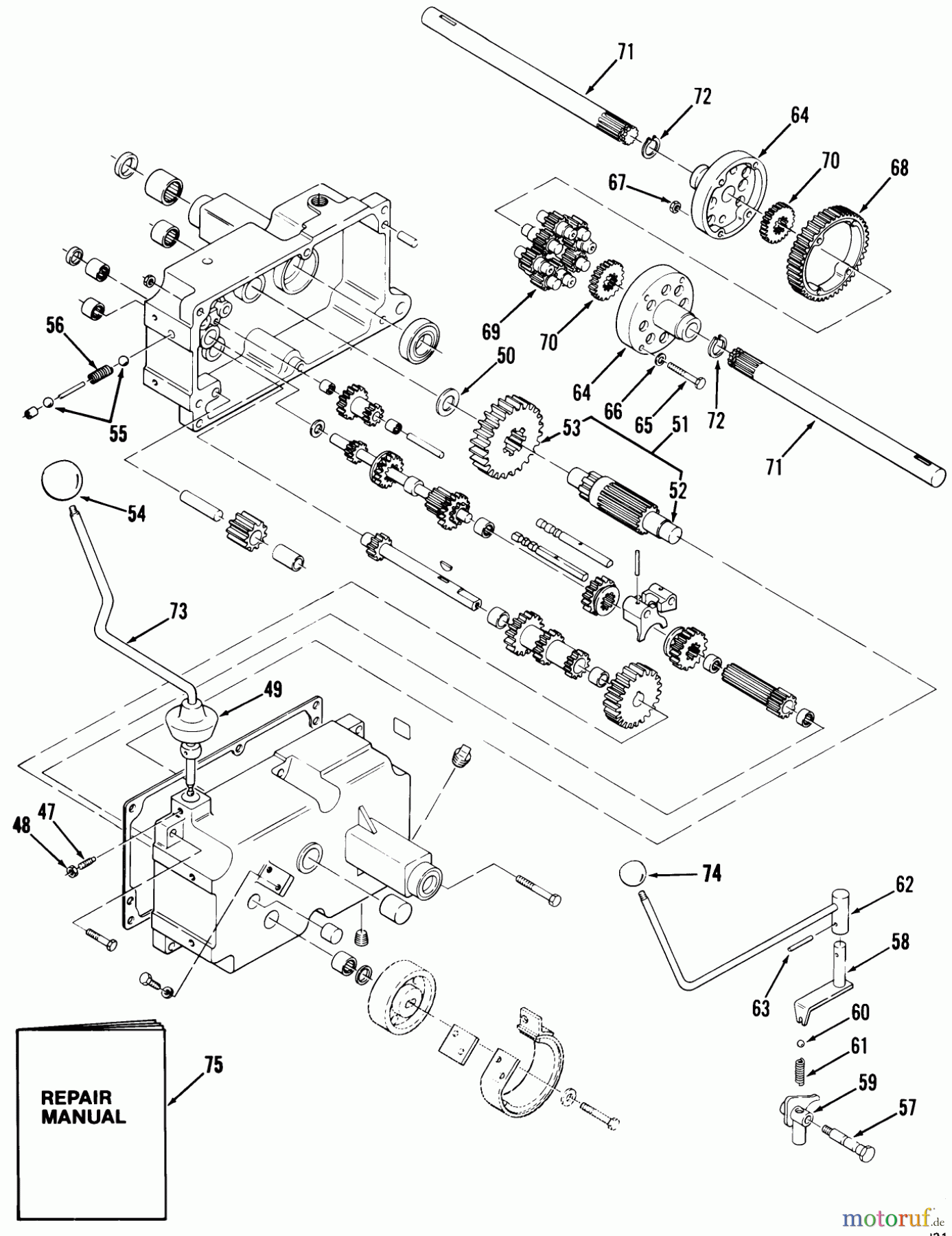 Toro Neu Mowers, Lawn & Garden Tractor Seite 1 11-08K801 (C-85) - Toro C-85 8-Speed Tractor, 1983 MECHANICAL TRANSMISSION-8 SPEED #2