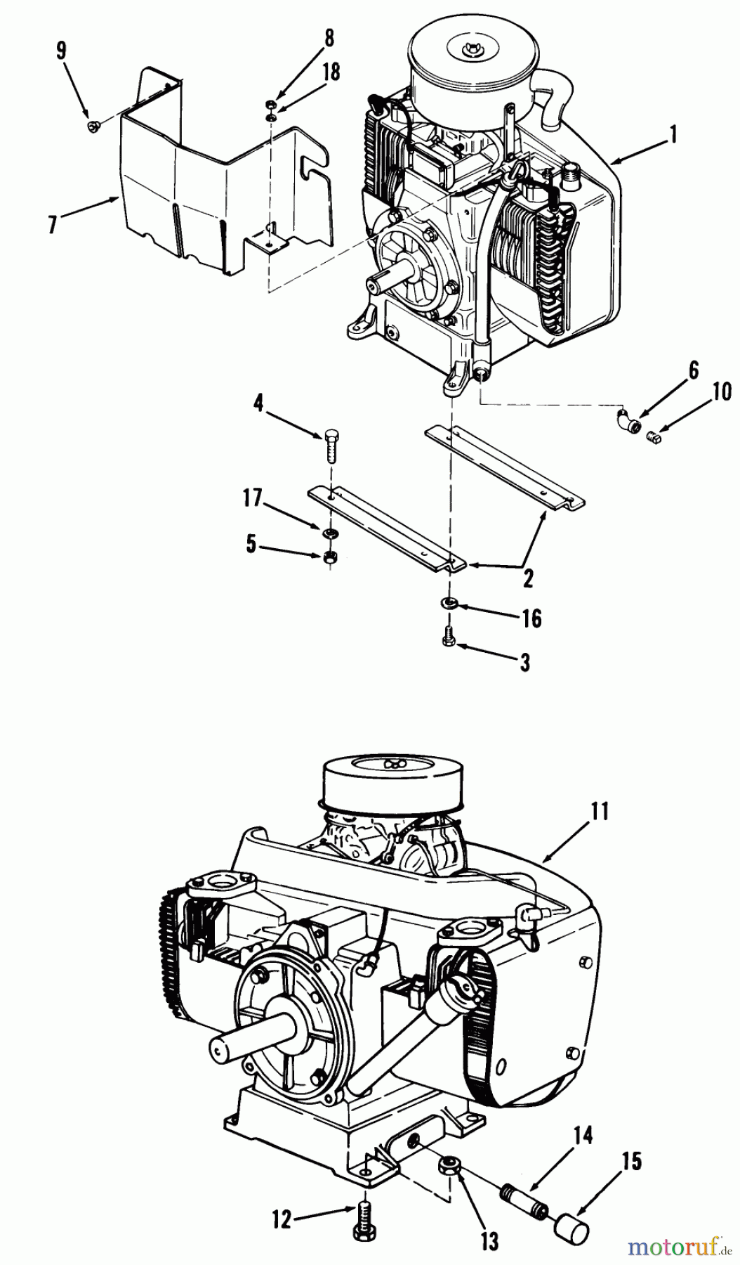 Toro Neu Mowers, Lawn & Garden Tractor Seite 2 91-16OS01 (D-160) - Toro D-160 Automatic Tractor, 1979 ENGINES AND MOUNTING HARDWARE
