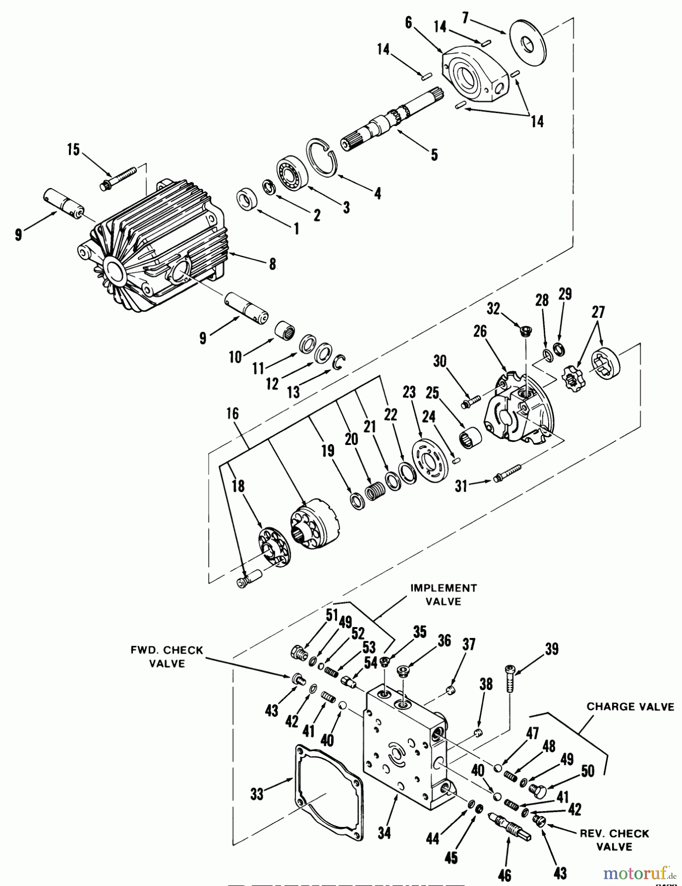 Toro Neu Mowers, Lawn & Garden Tractor Seite 2 91-20KS02 (D-200) - Toro D-200 Automatic Tractor, 1979 HYDROSTATIC TRANSMISSION-PUMP SECTION