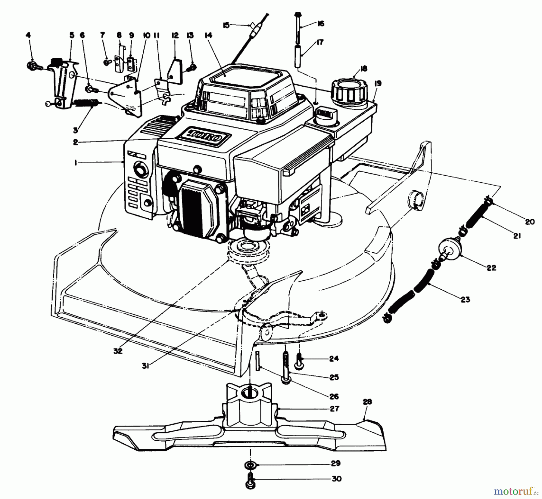 Toro Neu Accessories, Mower 59126 - Toro Dethatcher Kit, Rear Baggers ENGINE ASSEMBLY #1