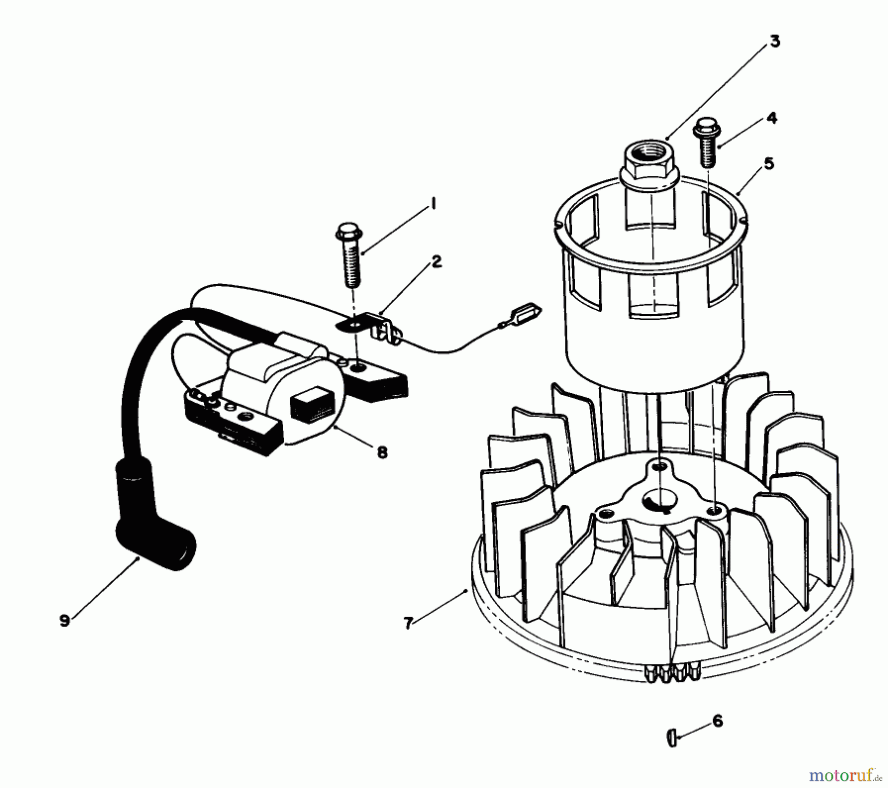 Toro Neu Accessories, Mower 59126 - Toro Dethatcher Kit, Rear Baggers MAGNETO & FLYWHEEL ASSEMBLY