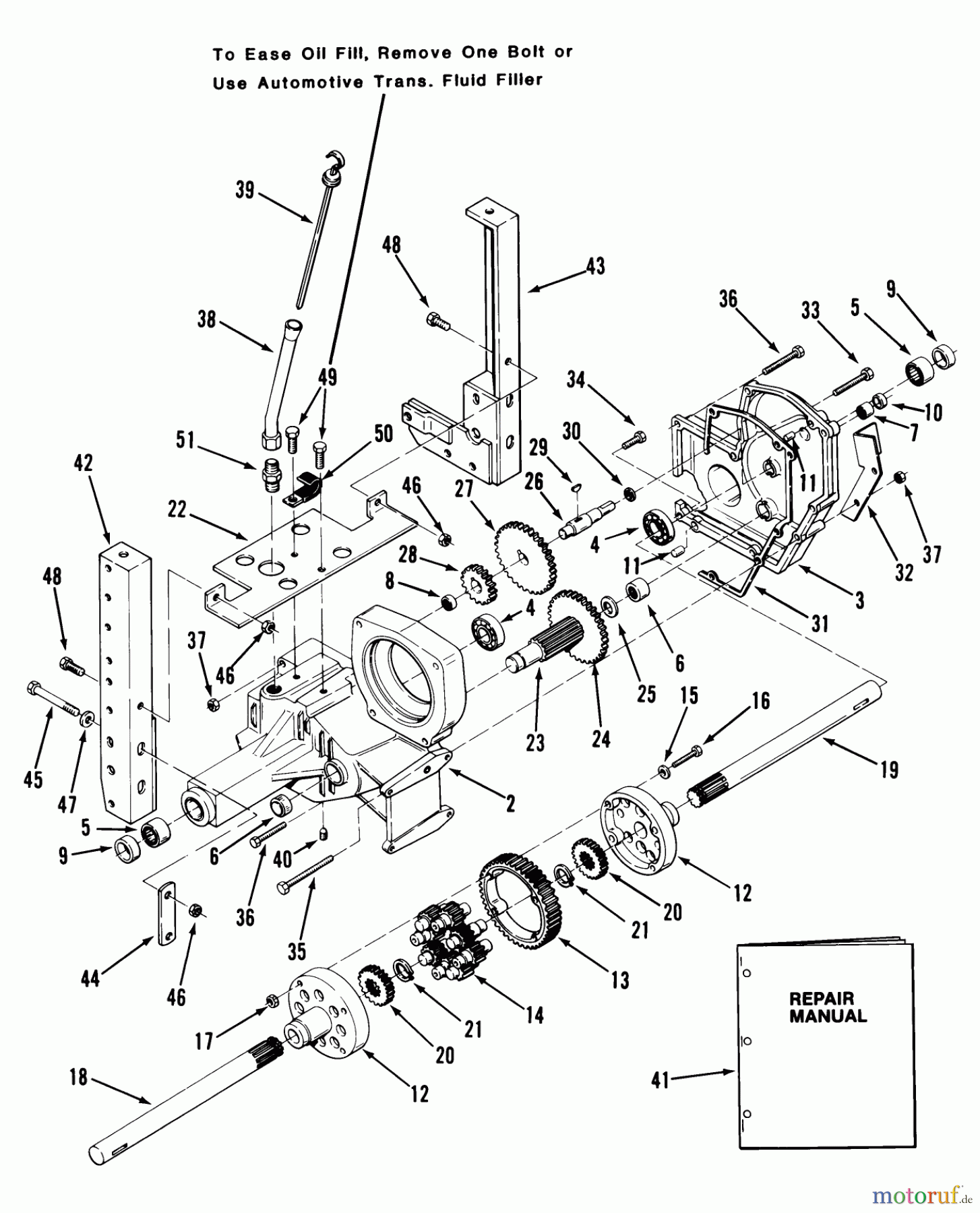 Toro Neu Mowers, Lawn & Garden Tractor Seite 1 01-19KE02 (C-195) - Toro C-195 Twin Automatic Tractor, 1984 TRANSAXLE