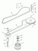 Toro 02-16BP02 (B-165) - B-165 Twin 5-Speed Tractor, 1981 Ersatzteile DRIVE BELT AND PULLEYS