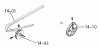Toro 1-0145 (B-80) - B-80 4-Speed Tractor, 1974 Ersatzteile 14.000 DRIVE BELTS, PULLEYS (PLATE 14.1)