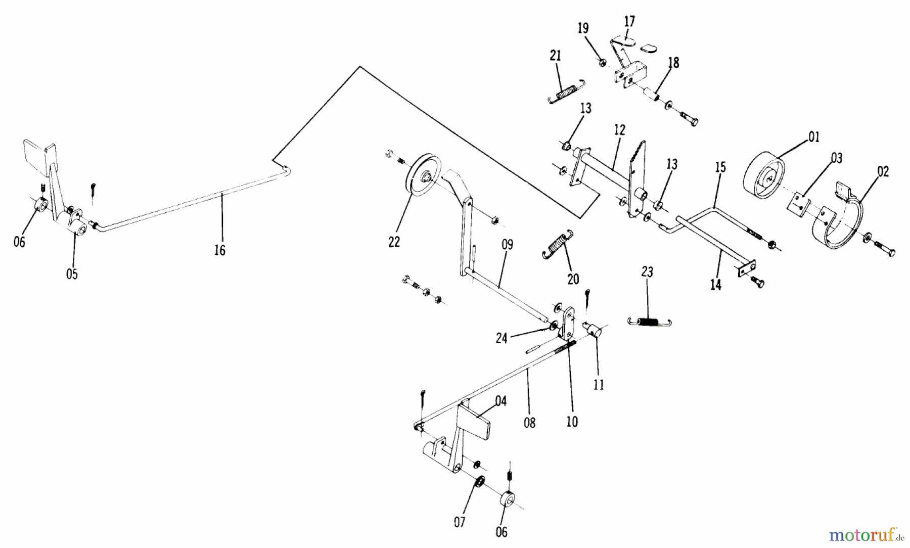 Toro Neu Mowers, Lawn & Garden Tractor Seite 1 1-0145 (B-80) - Toro B-80 4-Speed Tractor, 1974 6.000 BRAKE/CLUTCH LINKAGE (PLATE 6.2)