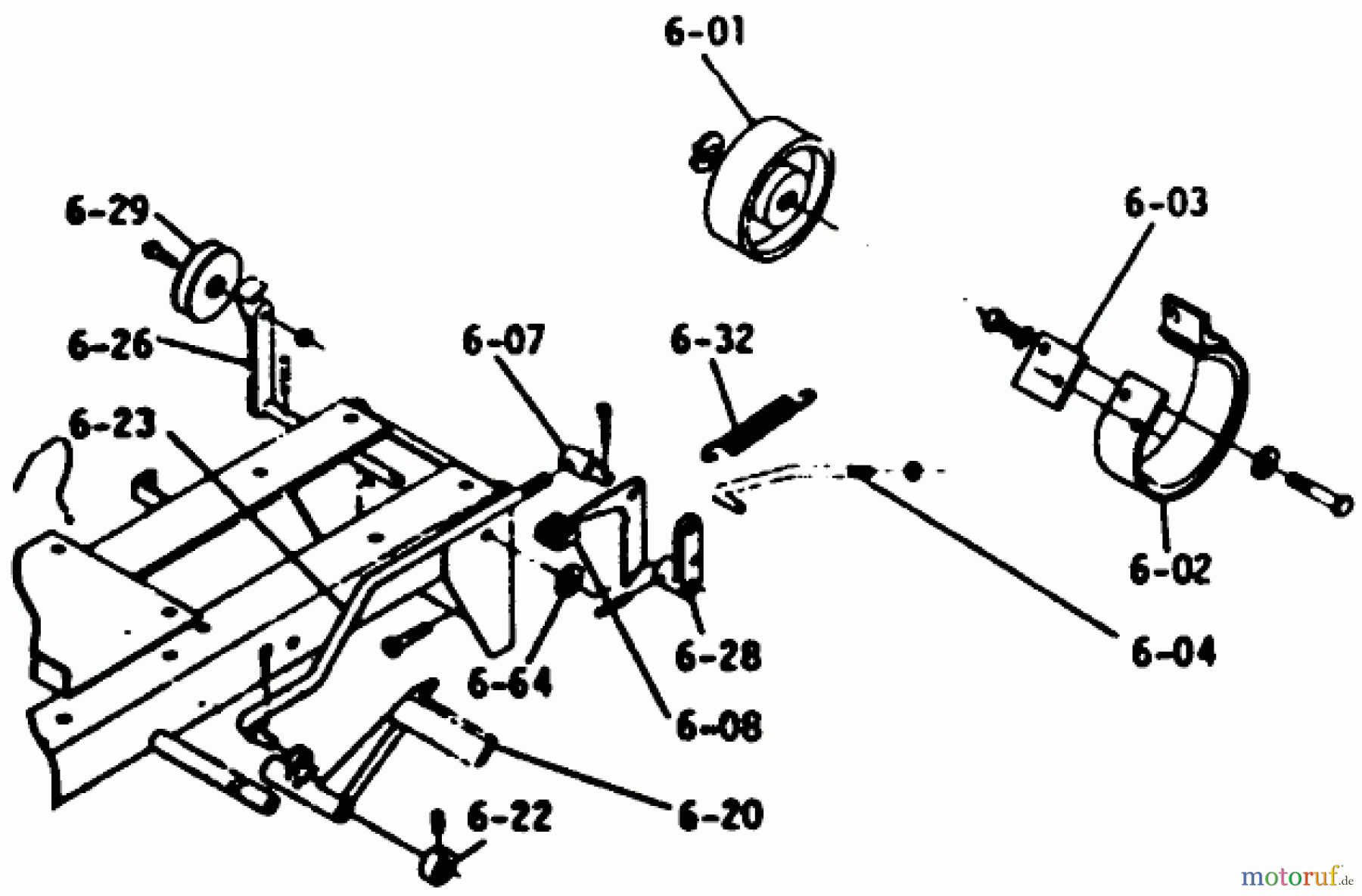  Toro Neu Mowers, Lawn & Garden Tractor Seite 1 1-0310 - Toro Raider 12 Tractor, 1971 BRAKE/CLUTCH LINKAGE (PLATE 6.2)