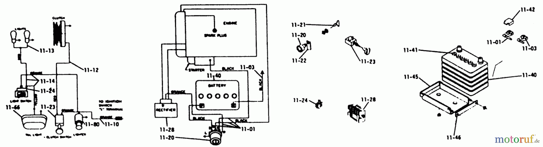Toro Neu Mowers, Lawn & Garden Tractor Seite 1 1-0310 - Toro Raider 12 Tractor, 1971 ELECTRICAL SYSTEM (PLATE 11.1)