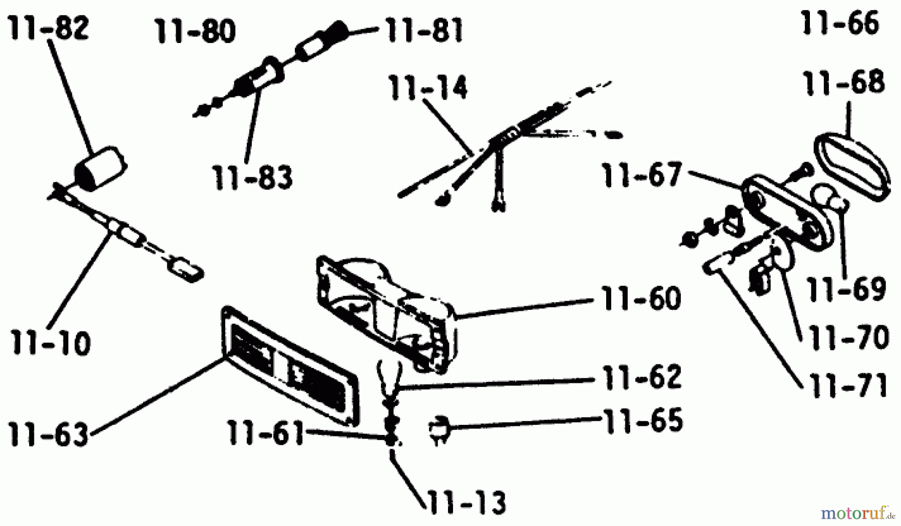  Toro Neu Mowers, Lawn & Garden Tractor Seite 1 1-0310 - Toro Raider 12 Tractor, 1971 LIGHTS AND CIGAR LIGHTER (PLATE 11.2)
