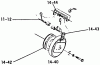 Toro 1-0310 - Raider 12 Tractor, 1971 Ersatzteile P.T.O. CLUTCH (PLATE 14.2)