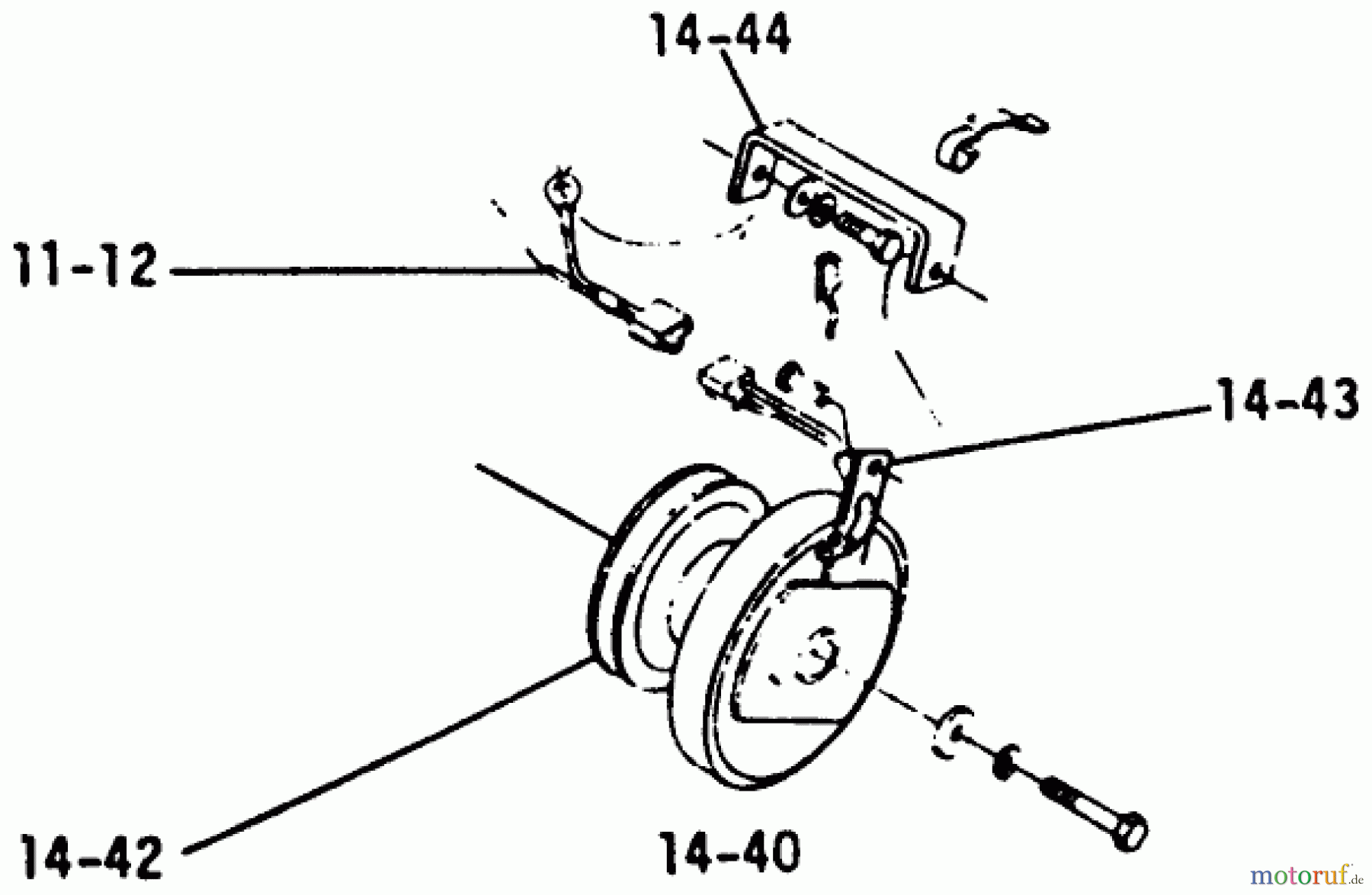  Toro Neu Mowers, Lawn & Garden Tractor Seite 1 1-0310 - Toro Raider 12 Tractor, 1971 P.T.O. CLUTCH (PLATE 14.2)
