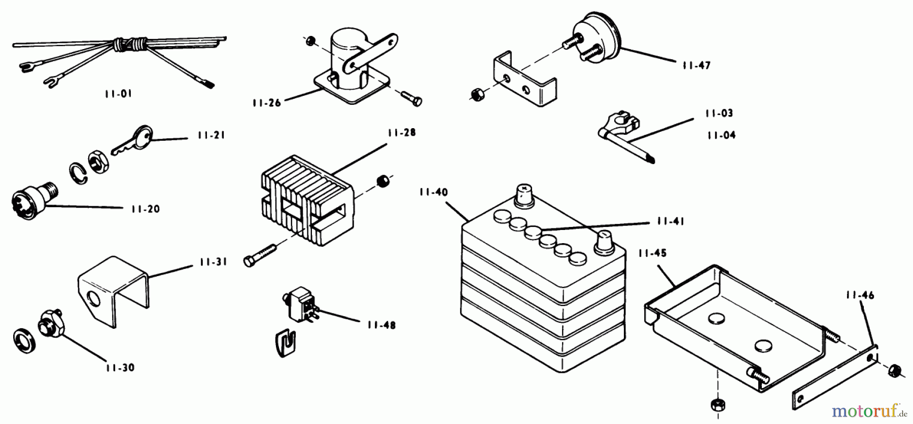 Toro Neu Mowers, Lawn & Garden Tractor Seite 1 1-0396 (C-120) - Toro C-120 8-Speed Tractor, 1975 11.000 ELECTRICAL SYSTEM (FIG. 11A)