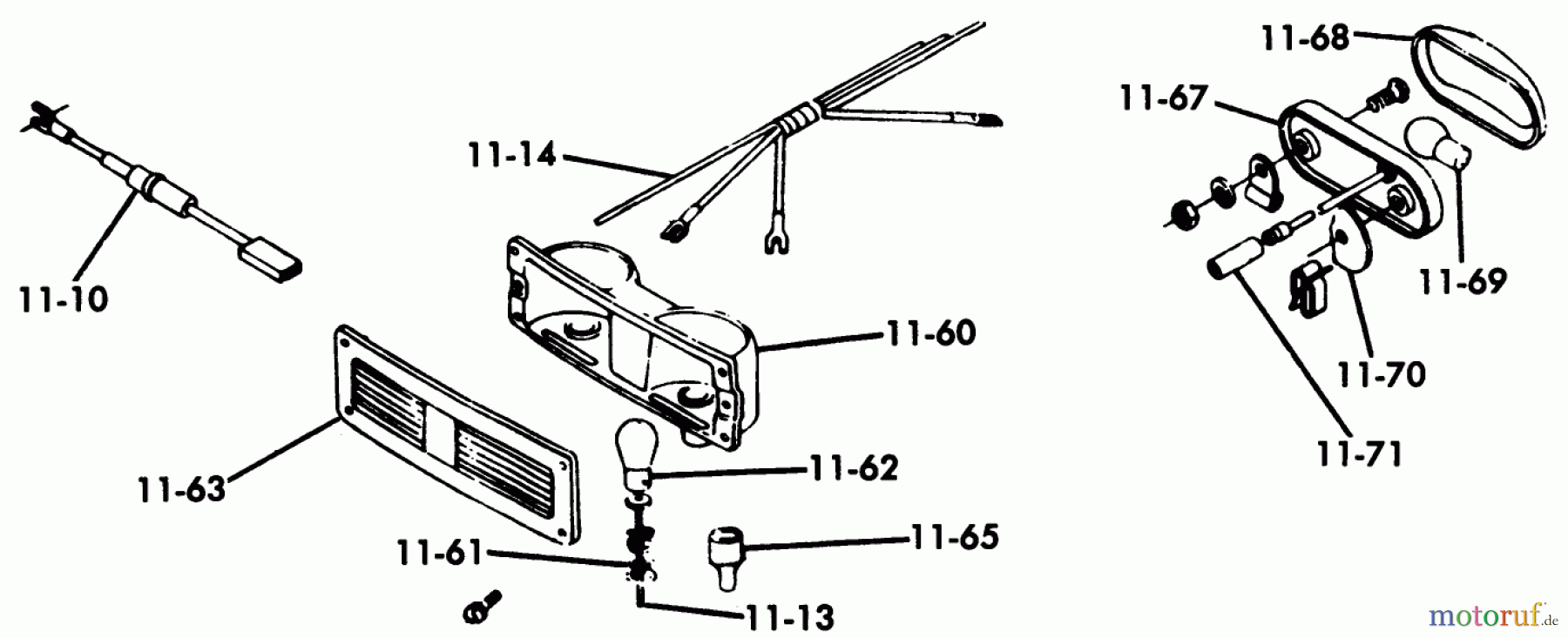 Toro Neu Mowers, Lawn & Garden Tractor Seite 1 1-0396 (C-120) - Toro C-120 8-Speed Tractor, 1975 11.060 LIGHTS (FIG. 11B)