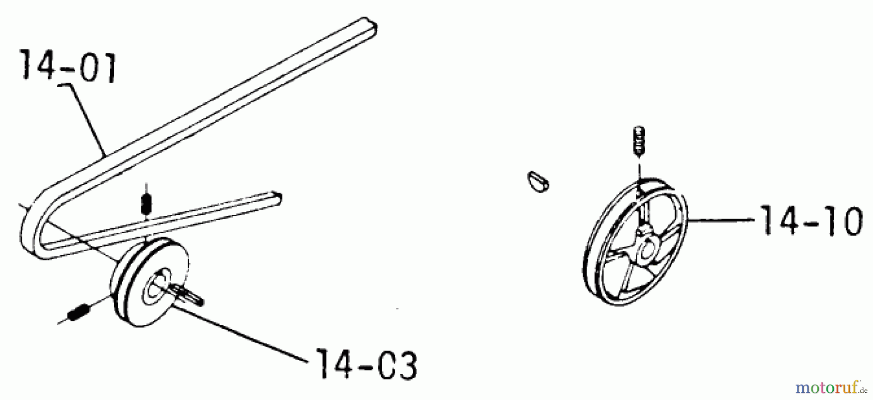 Toro Neu Mowers, Lawn & Garden Tractor Seite 1 1-0401 - Toro Charger 12 Tractor, 1972 DRIVE BELTS AND PULLEYS