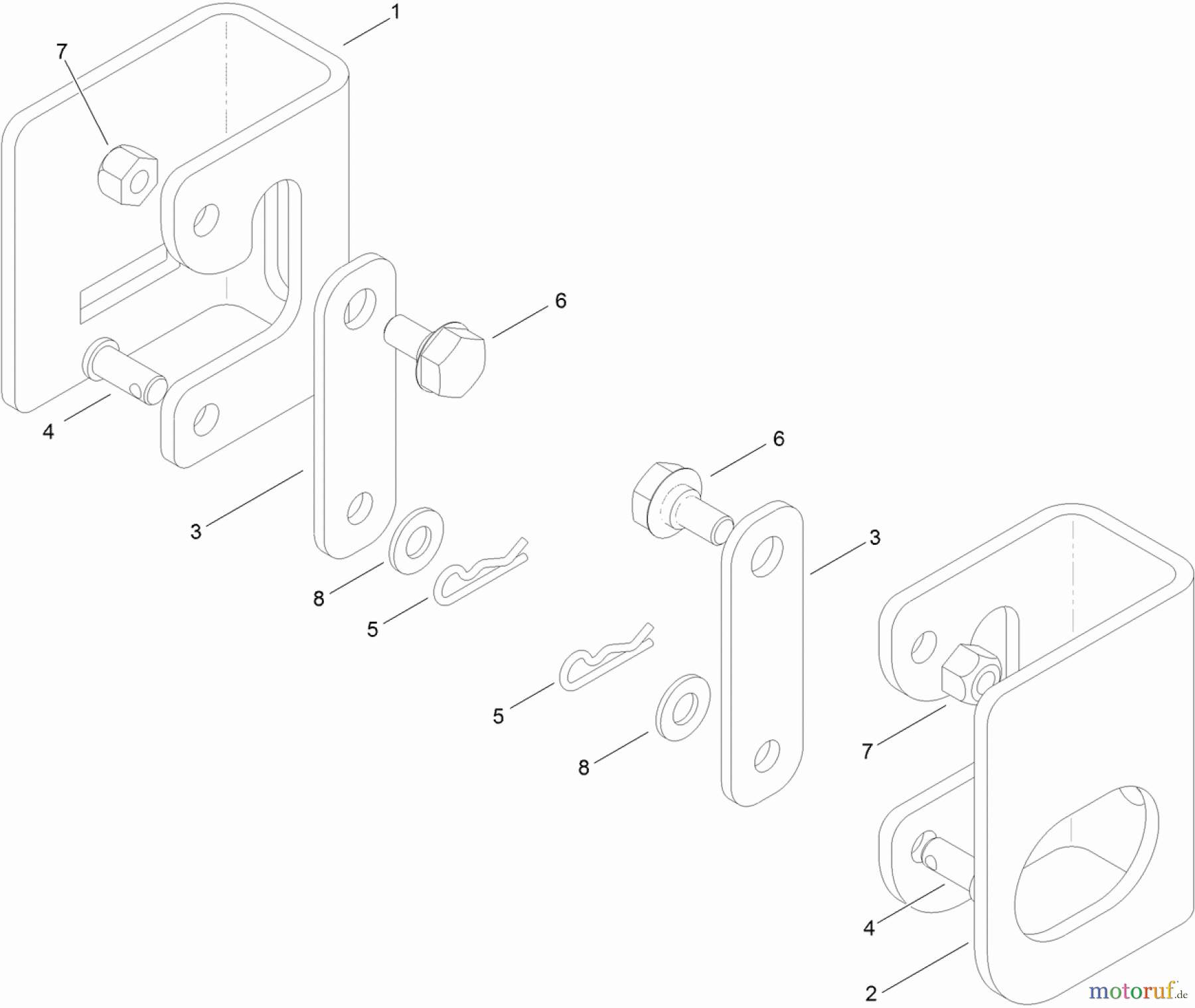 Toro Neu Accessories, Mower 121-4016 - Toro Hanger Bracket Upgrade Kit, 2011-2012 XLS Lawn Tractor HANGER BRACKET UPGRADE KIT ASSEMBLY NO. 121-4016