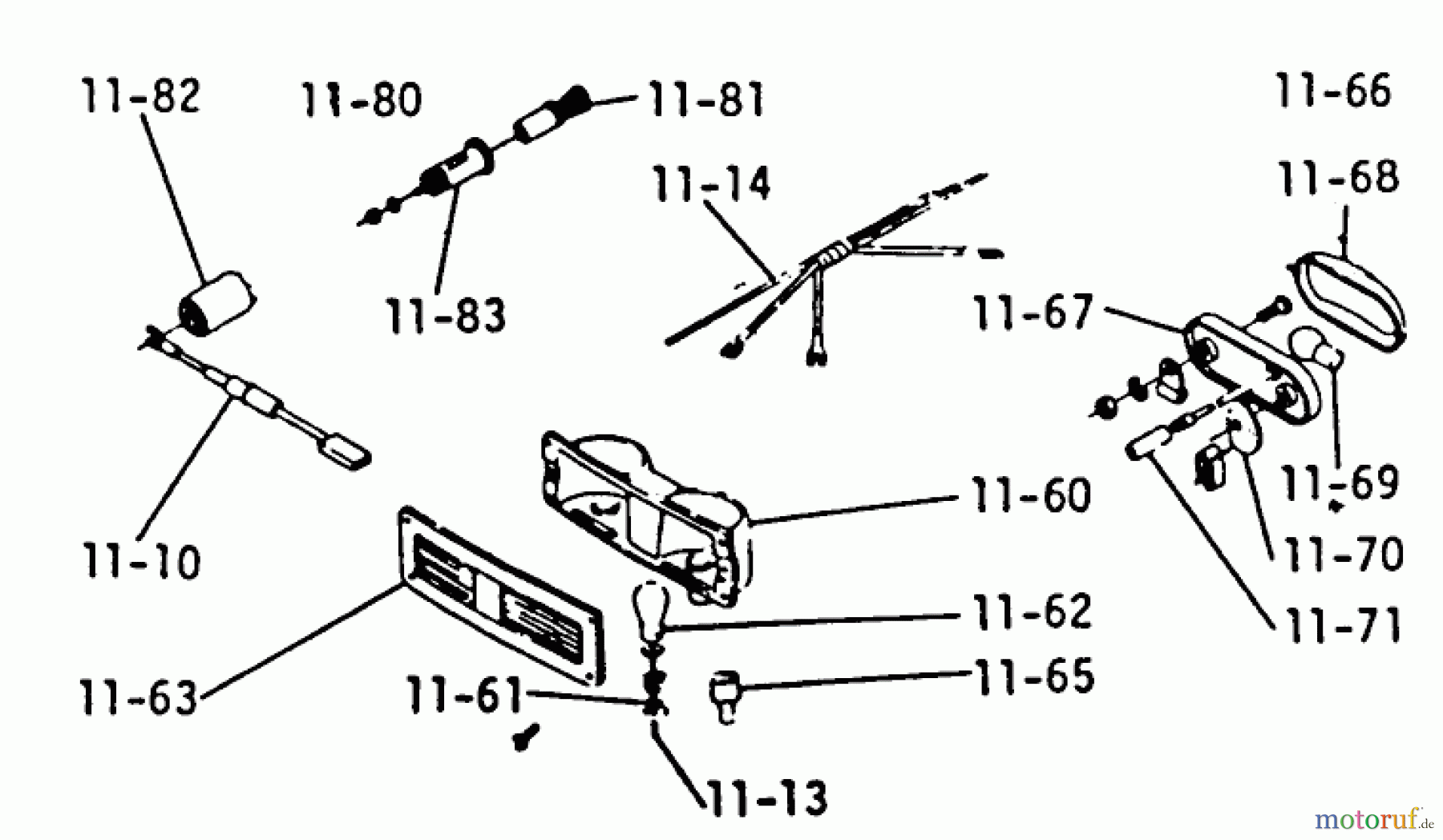 Toro Neu Mowers, Lawn & Garden Tractor Seite 1 1-0460 - Toro 12 hp Automatic Tractor, 1973 PARTS LIST FOR 11.060 LIGHTS & CIGAR LIGHTER (PLATE 11.2)