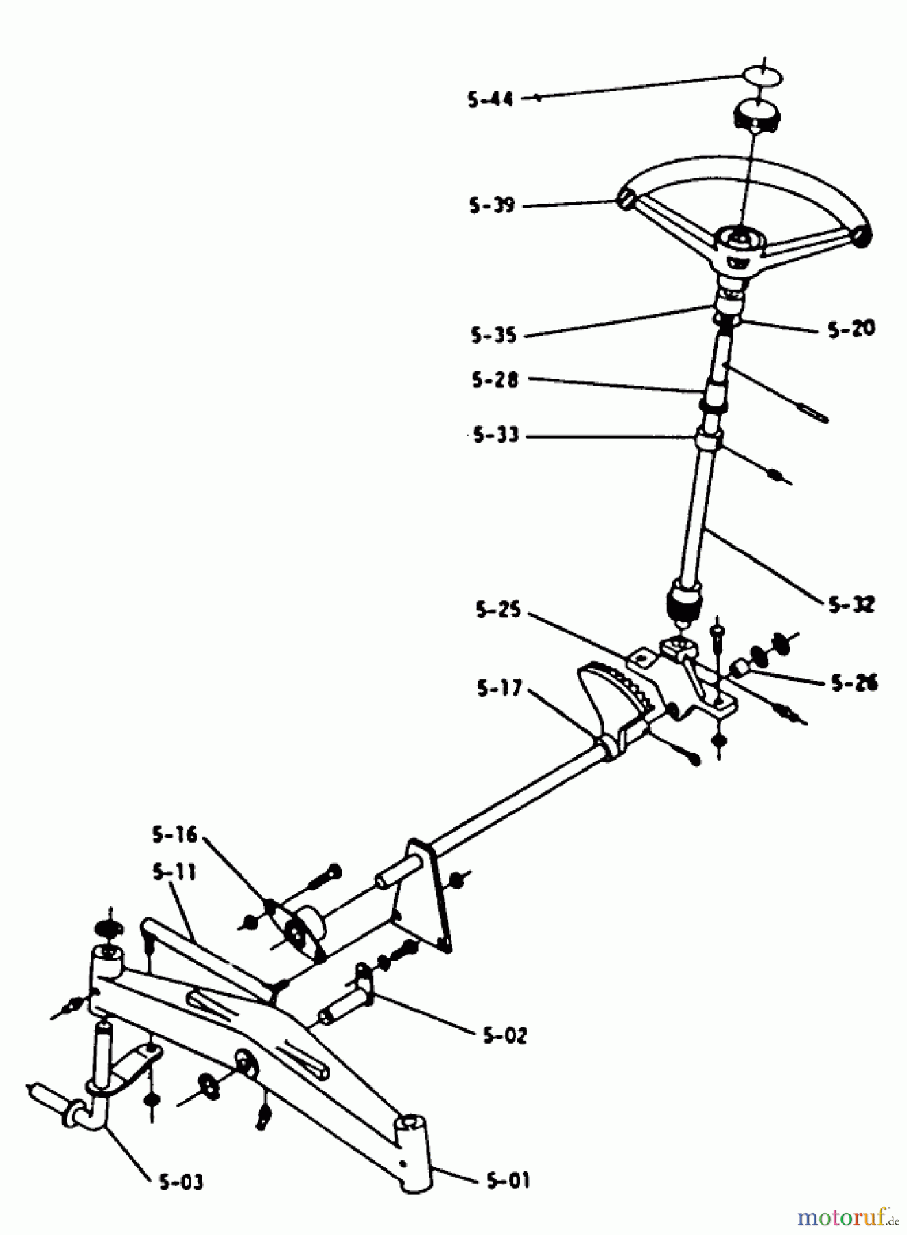 Toro Neu Mowers, Lawn & Garden Tractor Seite 1 1-0465 - Toro 12 hp Automatic Tractor, 1973 PARTS LIST FOR 5.000 FRONT AXLE AND STEERING (PLATE 5.2)