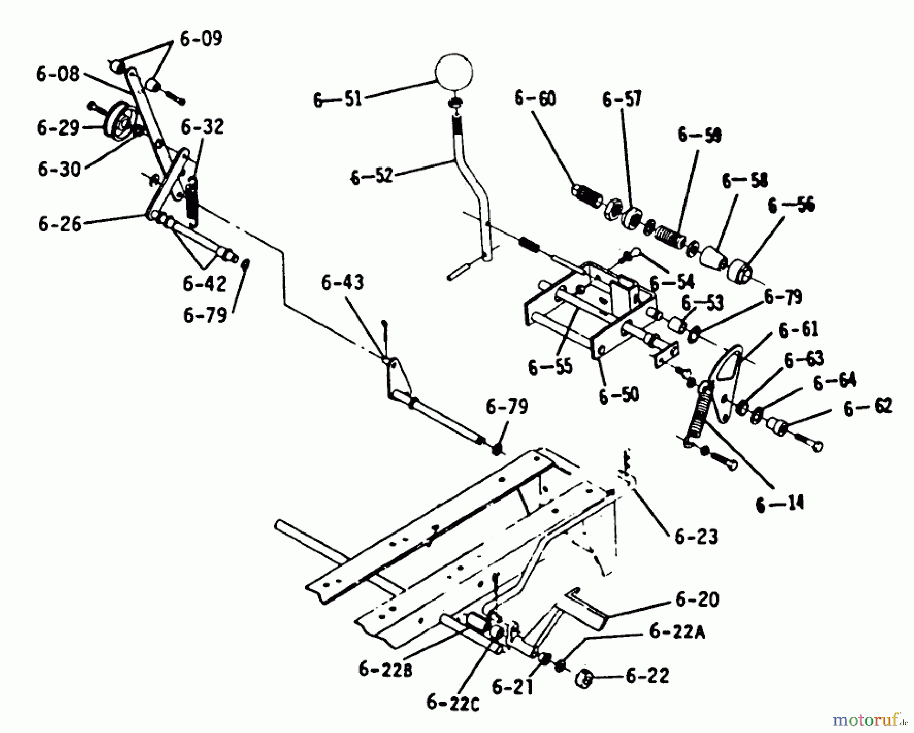 Toro Neu Mowers, Lawn & Garden Tractor Seite 1 1-0465 - Toro 12 hp Automatic Tractor, 1973 PARTS LIST FOR 6.050 BRAKE CLUTCH SPEED CONTROL LINKAGE (6.5)